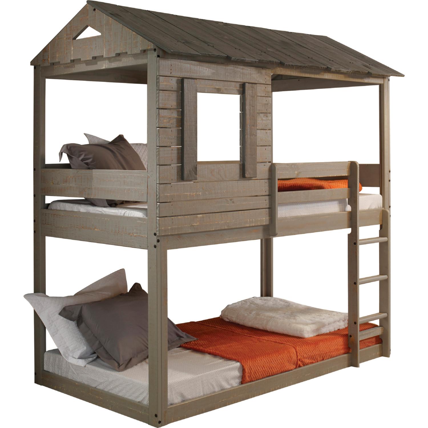 Transitional, Cottage Twin/Twin Bunk Bed Darlene 38140 in Gray 