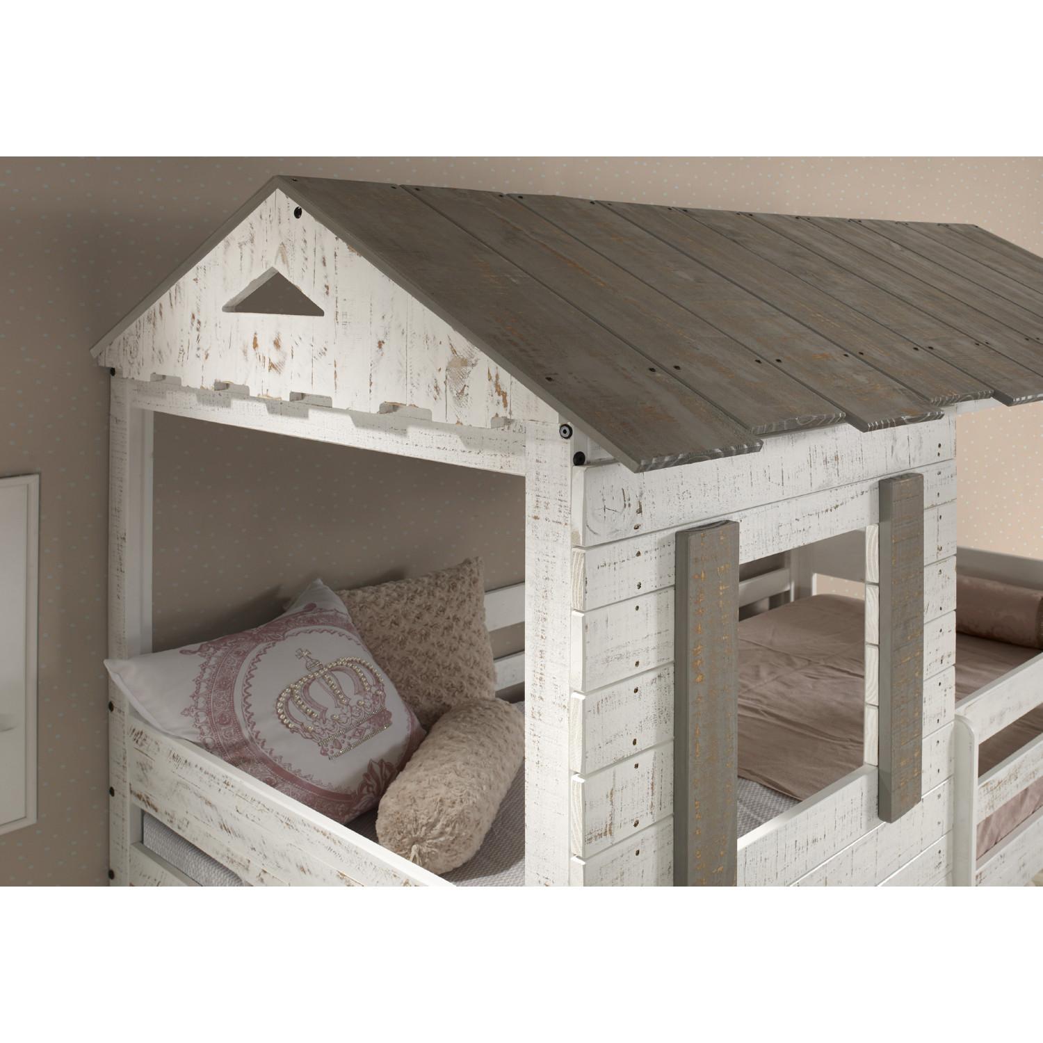 

    
Cottage Rustic White Twin/Twin Bunk Bed by Acme Darlene 38135
