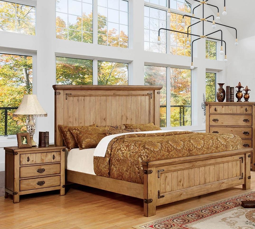 

    
Cottage Weathered Elm Solid Wood Queen Bedroom Set 3pcs Furniture of America CM7449-Q Pioneer
