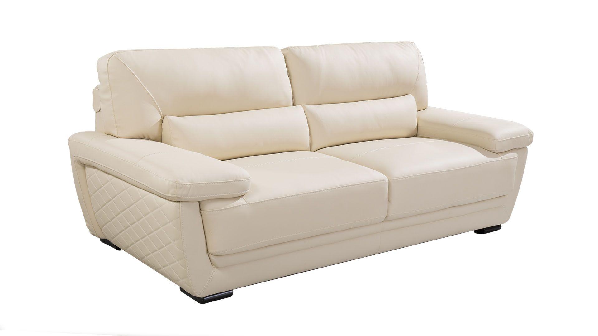 Contemporary, Modern Sofa EK019-CRM-SF EK019-CRM-SF in Cream Italian Leather