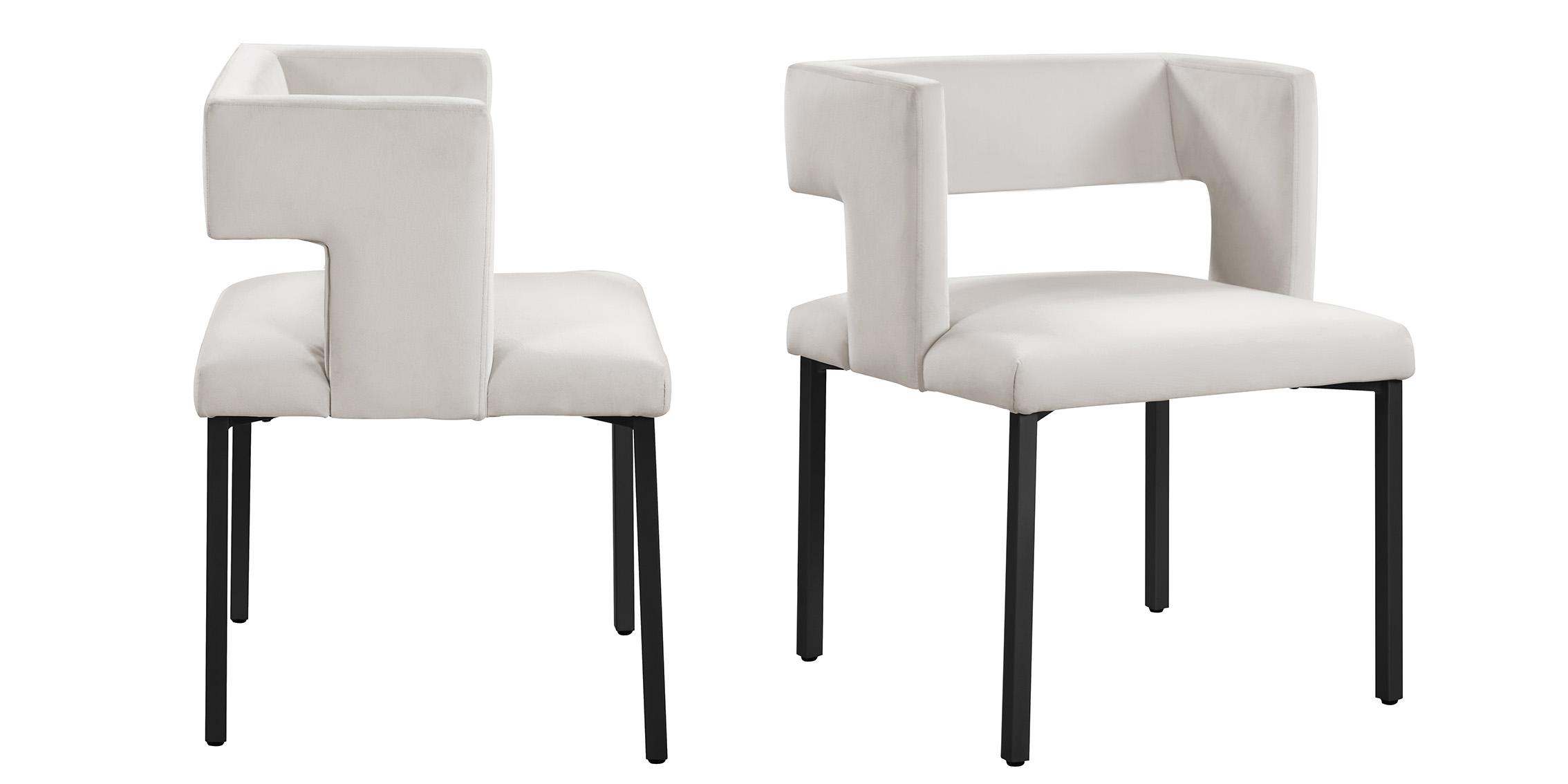 

        
Meridian Furniture CALEB 968Cream-C Dining Chair Set Cream/Black Velvet 753359806198
