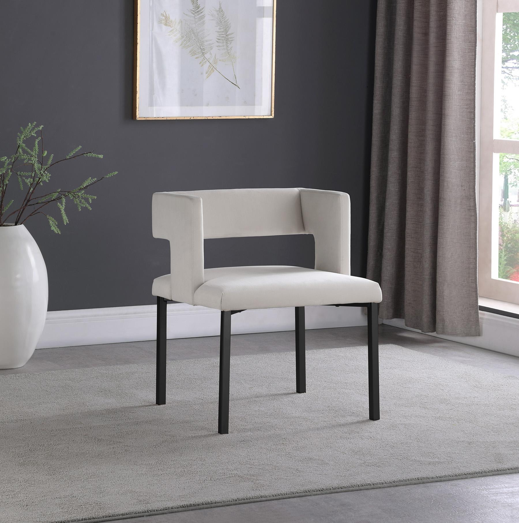 

    
Cream Velvet & Black Dining Chair Set 2P CALEB 968Cream-C Meridian Modern
