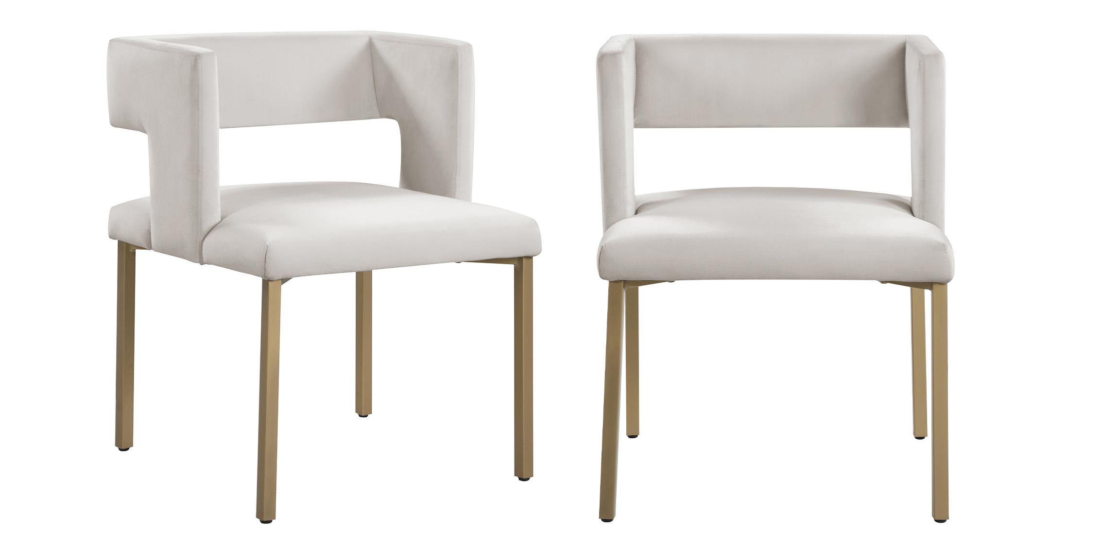 

    
Cream Velvet & Brushed Gold Dining Chair Set 2P CALEB 967Cream-C Meridian Modern
