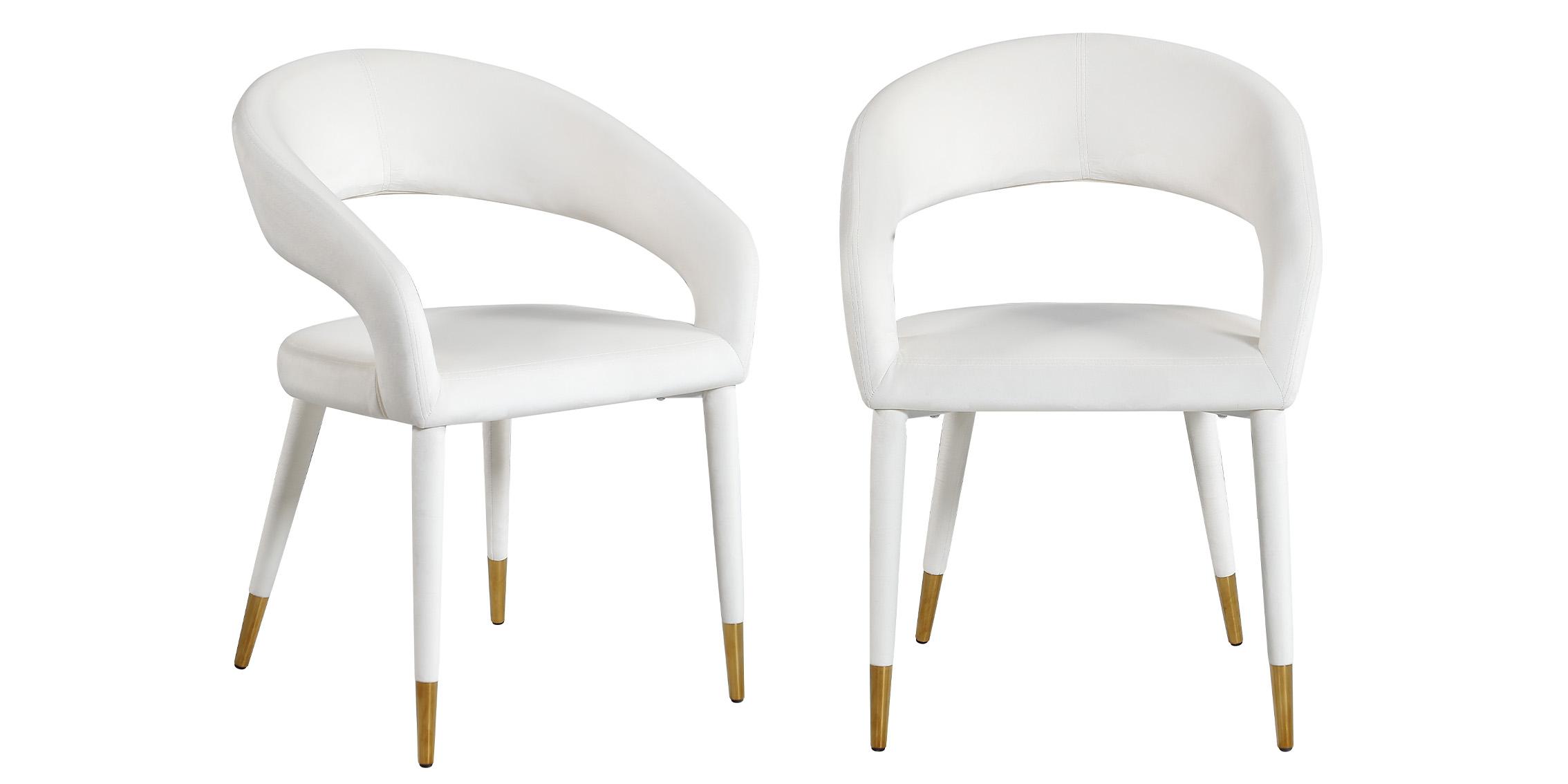 Contemporary, Modern Dining Chair Set DESTINY 537Cream-C 537Cream-C-Set-2 in Cream, Gold Velvet