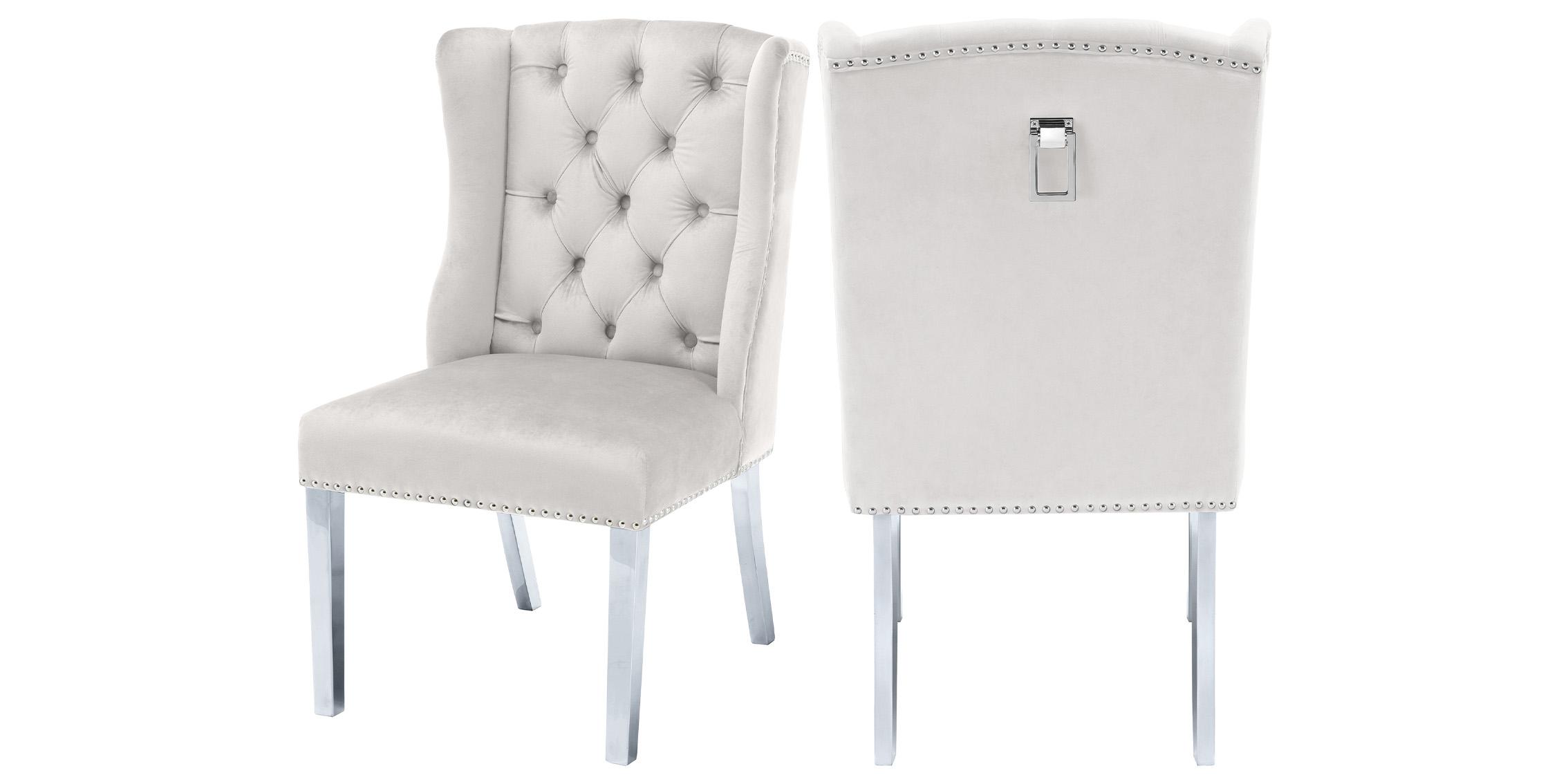 Contemporary Dining Chair Set SURI 809Cream-C 809Cream-C in Cream Velvet