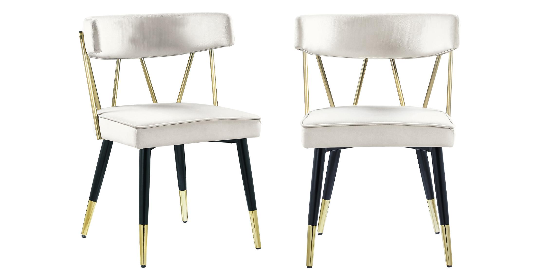 

        
Meridian Furniture RHEINGOLD 854Cream-C Dining Chair Set Cream/Gold Velvet 094308254494

