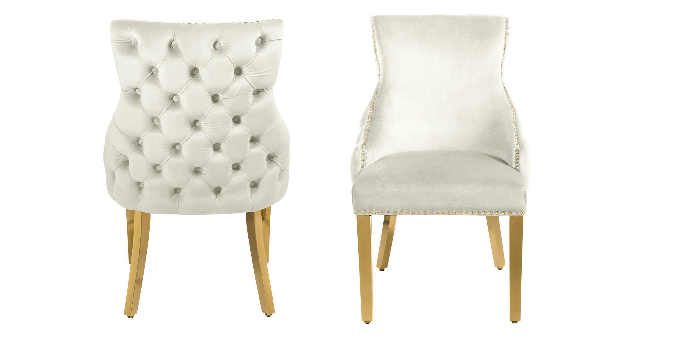 

        
Meridian Furniture TUFT 730Cream-C Dining Chair Set Cream/Gold Velvet 753359807300
