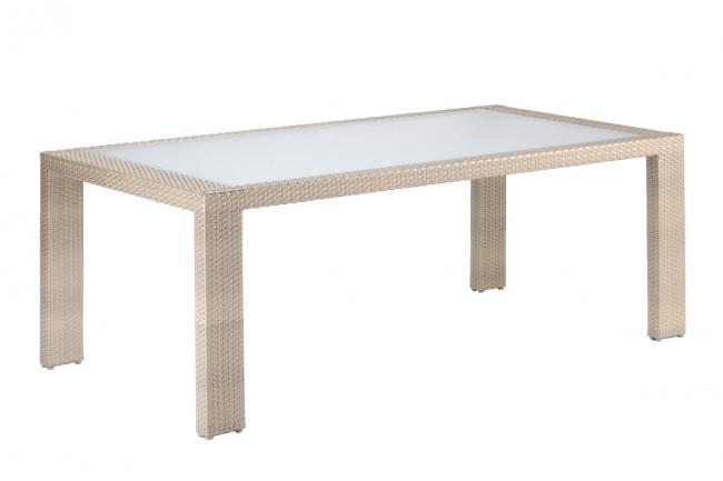 Contemporary Outdoor Dining Table Cubix 902-1349-KBU-RT in Beige 