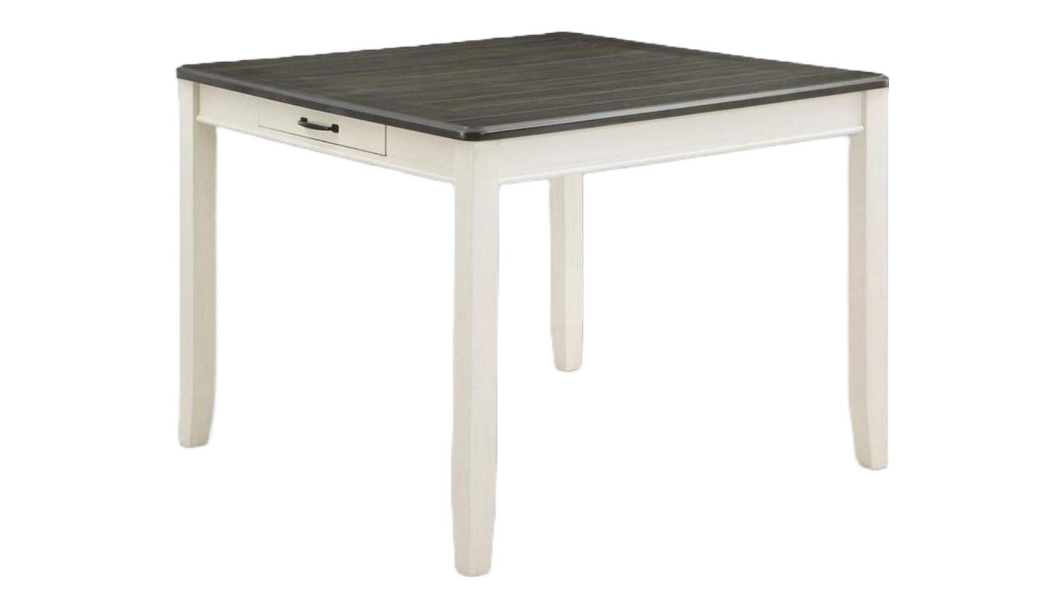 Modern Counter Height Table Dakota 2713CG-T-4848 in White, Brown 