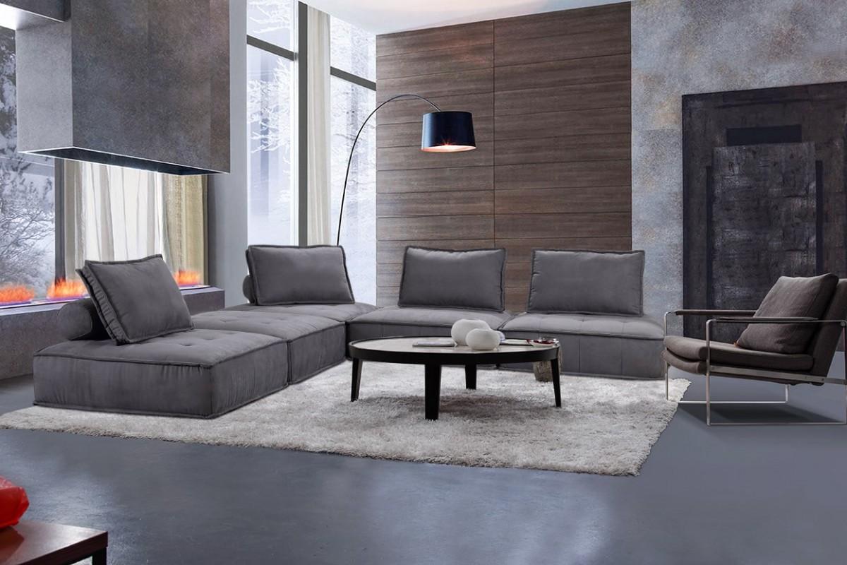 

    
VGKNK8542-DKGRY-1 VIG Furniture Sectional Sofa
