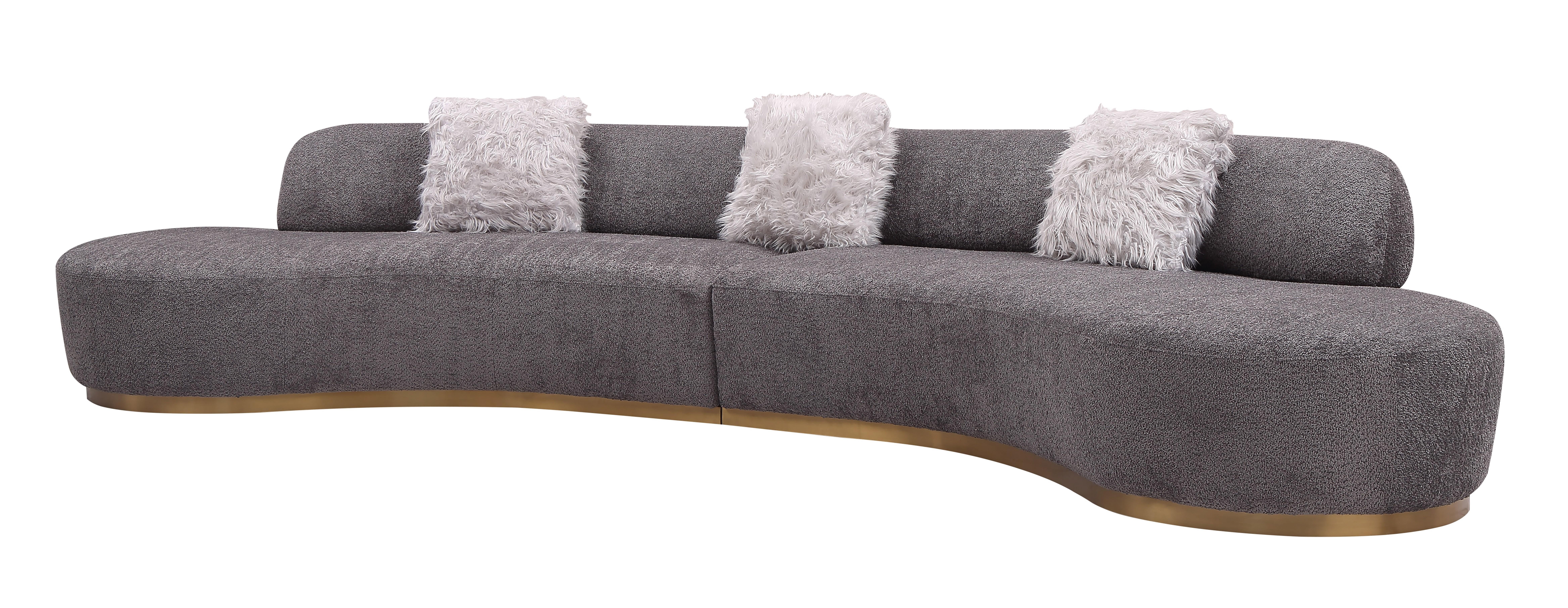 Contemporary Sectional Sofa Moon SKU 18632-S in Gray Fabric