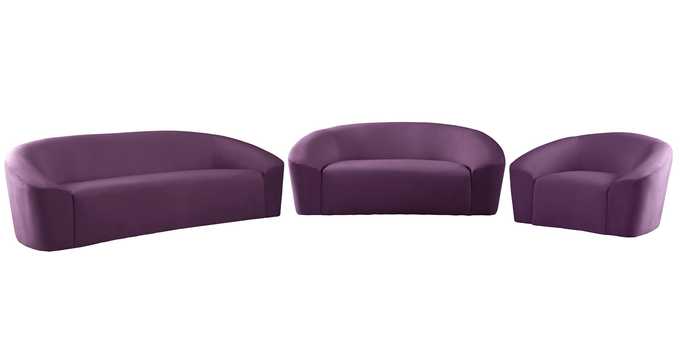 

    
 Shop  Deep Purple Velvet Sofa Set 2Pcs RILEY 610Purple-S Meridian Modern Contemporary
