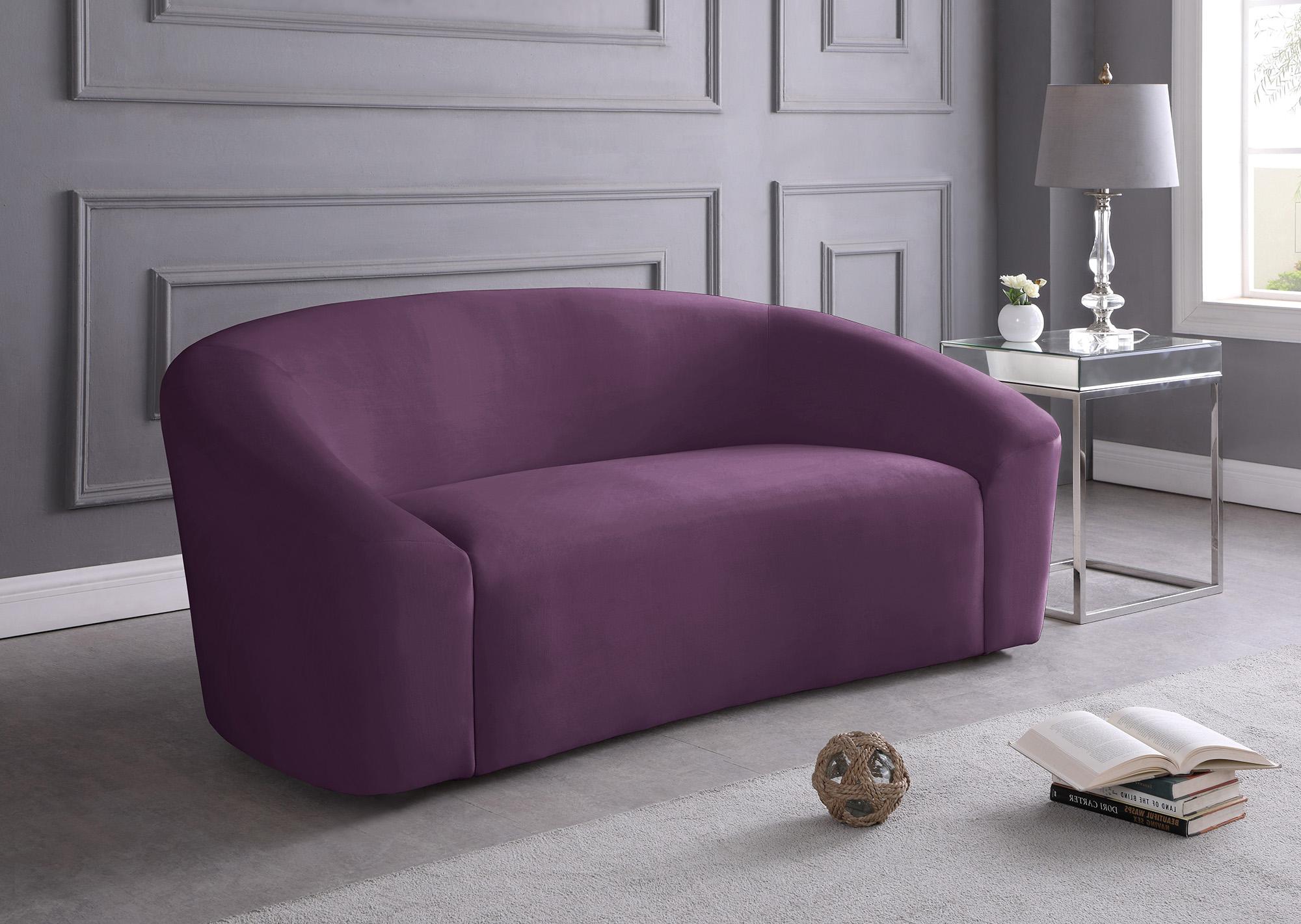 

        
704831408966Deep Purple Velvet Sofa Set 2Pcs RILEY 610Purple-S Meridian Modern Contemporary
