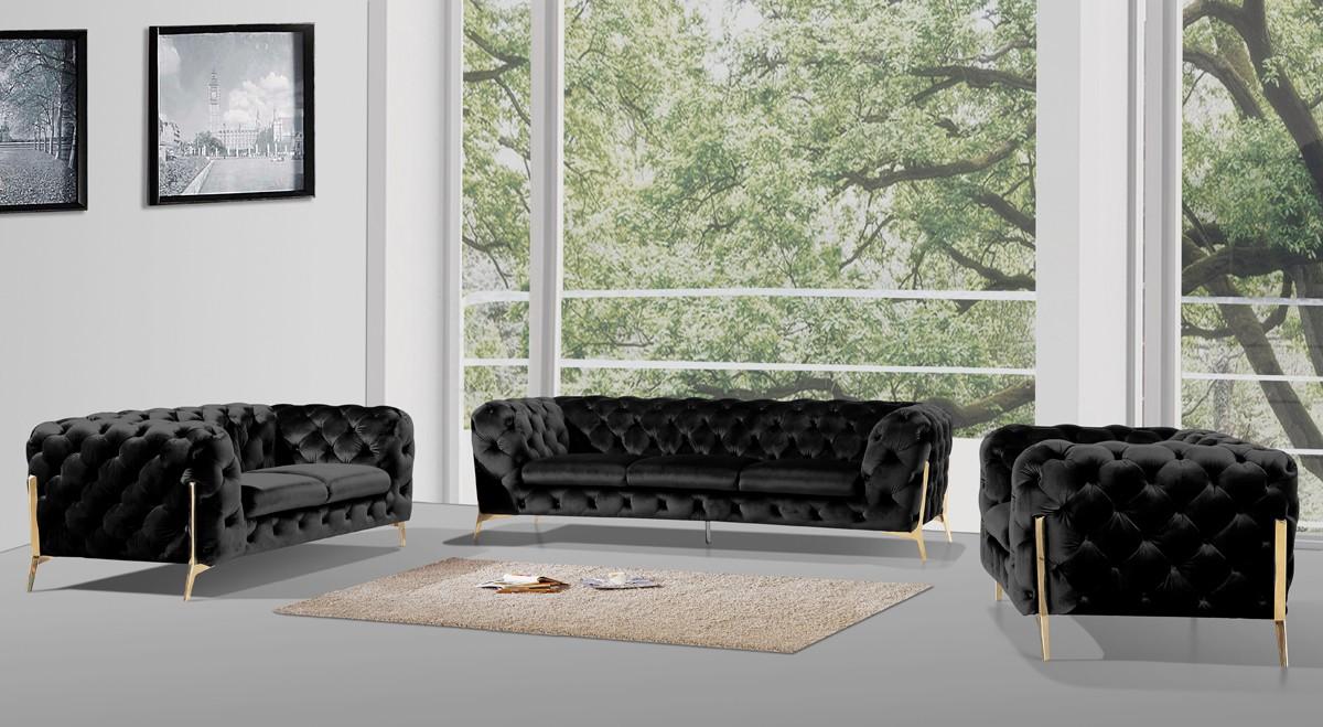 

                    
Buy Deluxe Black Velvet Tufted Sofa VIG Divani Casa Sheila Modern Contemporary
