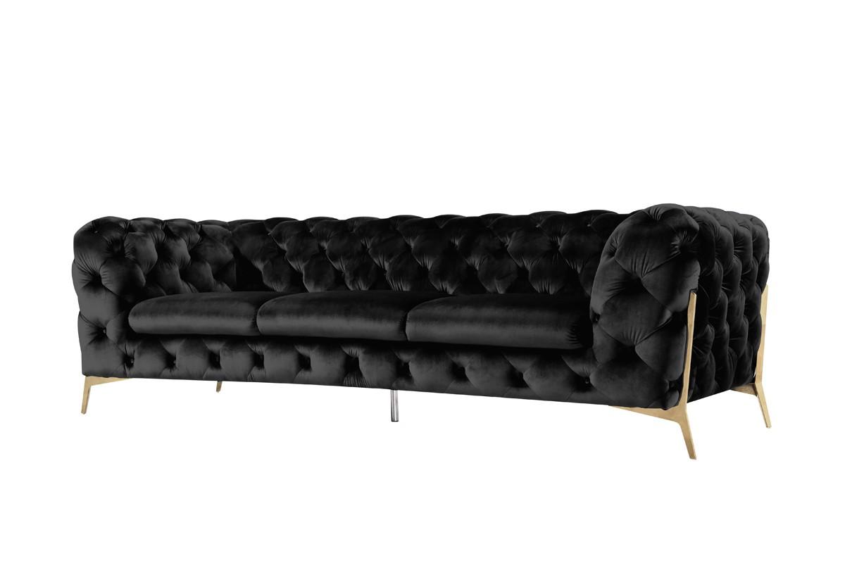 

    
Deluxe Black Velvet Tufted Sofa VIG Divani Casa Sheila Modern Contemporary
