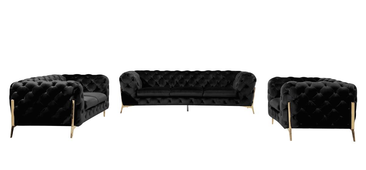 

    
VGCA1346-BLK-S Deluxe Black Velvet Tufted Sofa VIG Divani Casa Sheila Modern Contemporary
