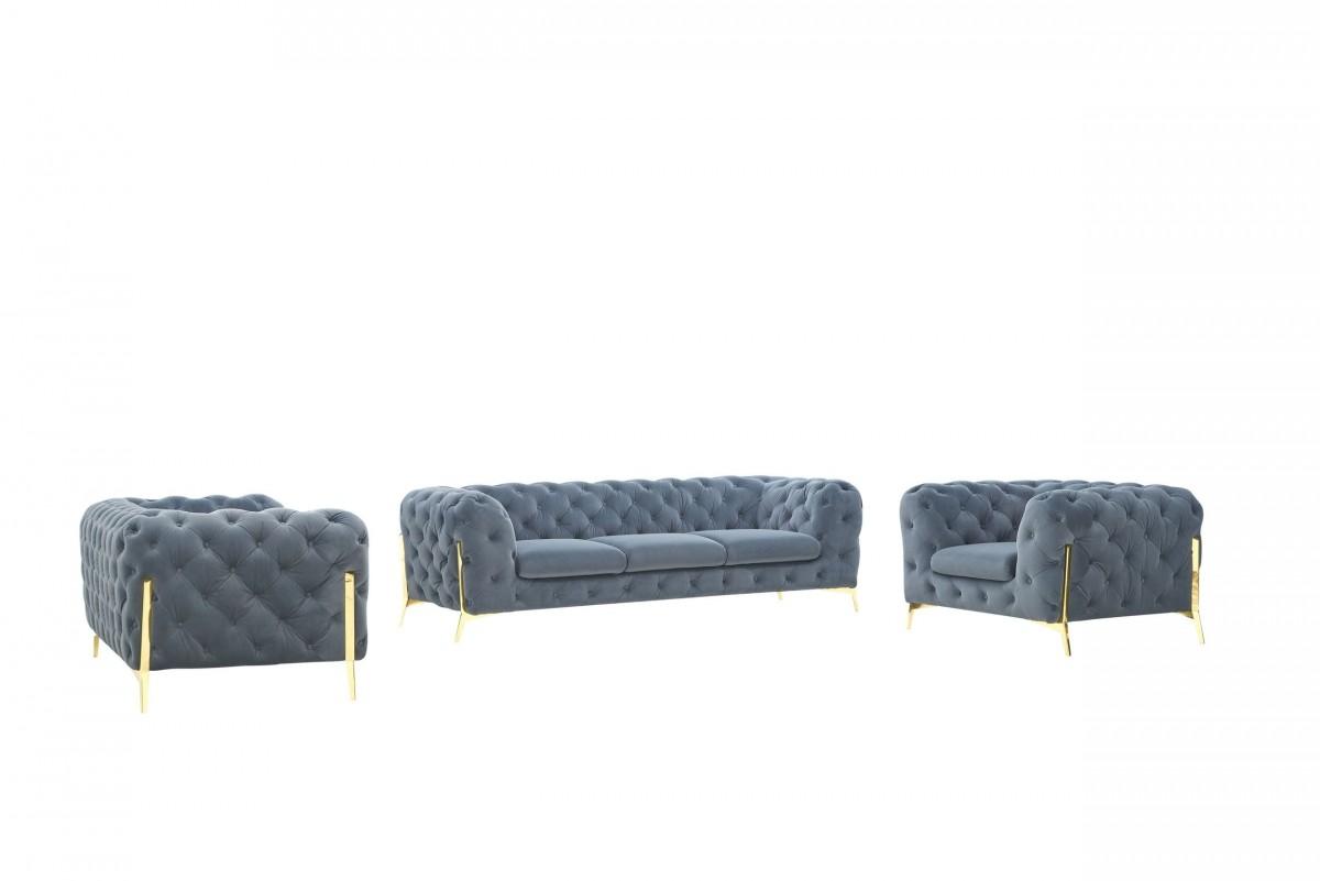 

    
 Photo  Deluxe Dark Grey Velvet Tufted Sofa Set 3 VIG Divani Casa Sheila Contemporary
