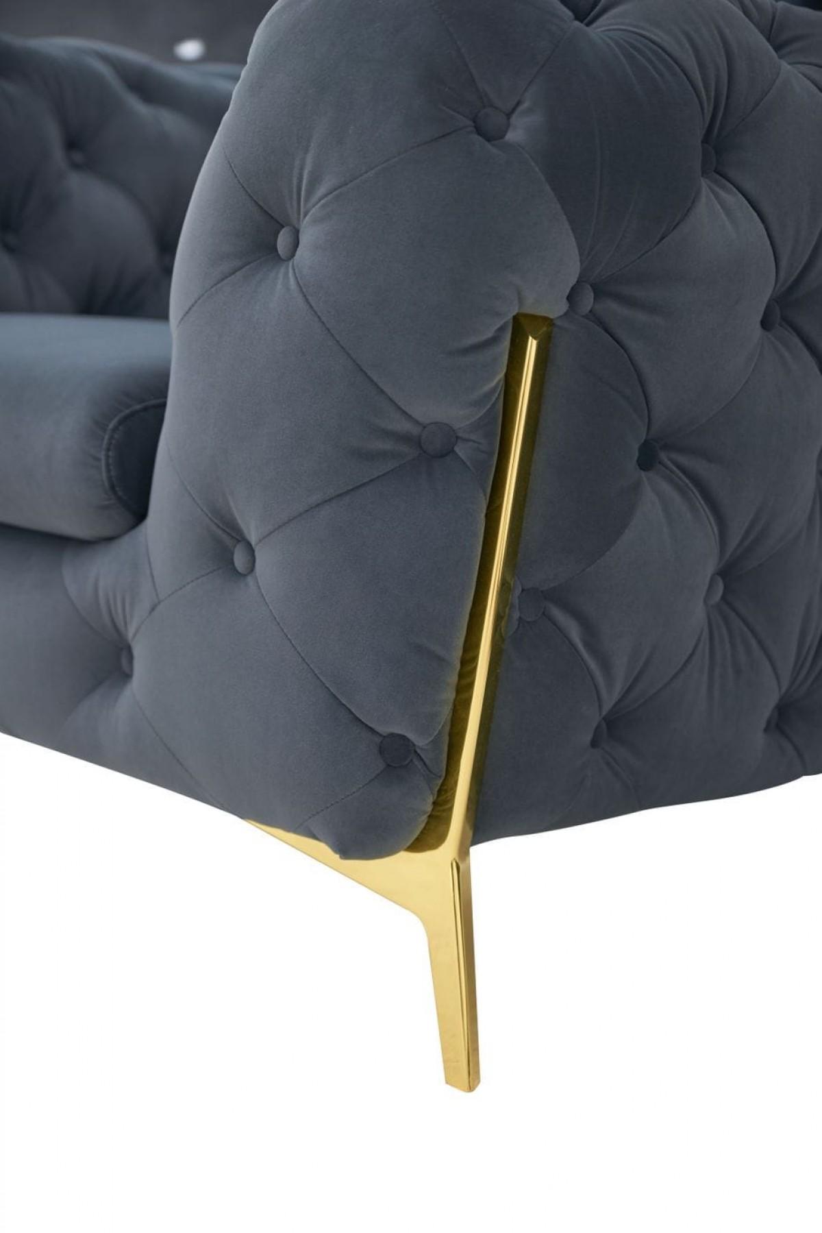 

    
 Order  Deluxe Dark Grey Velvet Tufted Sofa Set 3 VIG Divani Casa Sheila Contemporary
