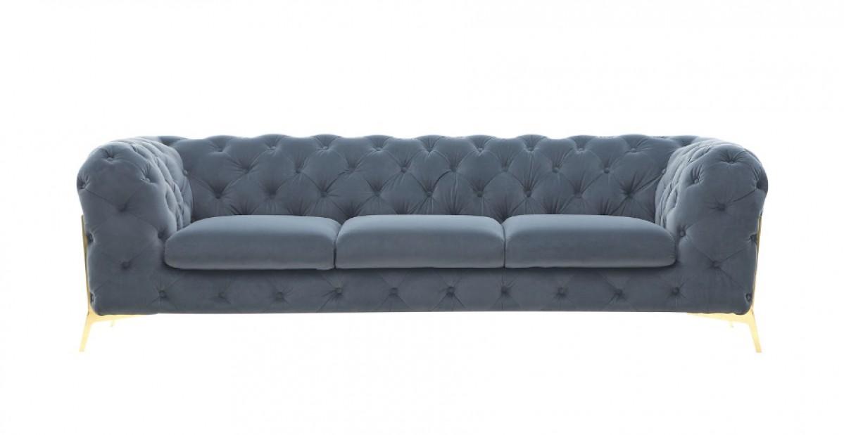 

    
Deluxe Dark Grey Velvet Tufted Sofa VIG Divani Casa Sheila Contemporary
