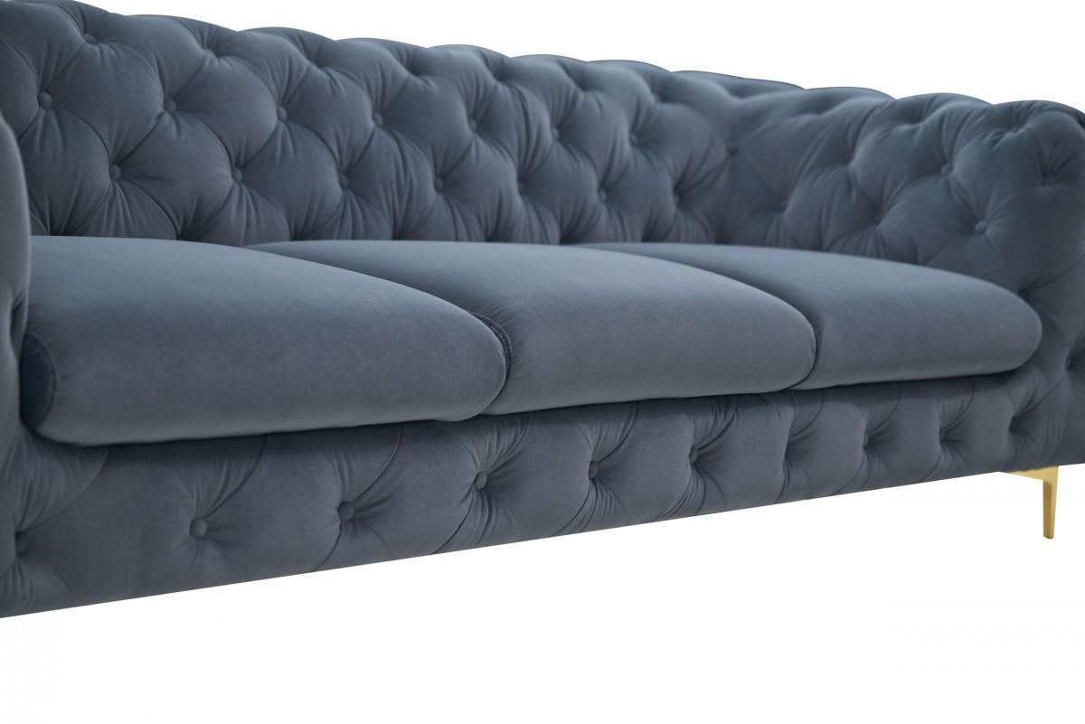 

    
Deluxe Dark Grey Velvet Tufted Sofa VIG Divani Casa Sheila Contemporary
