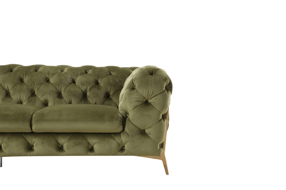 

    
Deluxe Green Velvet Tufted Sofa Set 3 VIG Divani Casa Sheila Contemporary Modern
