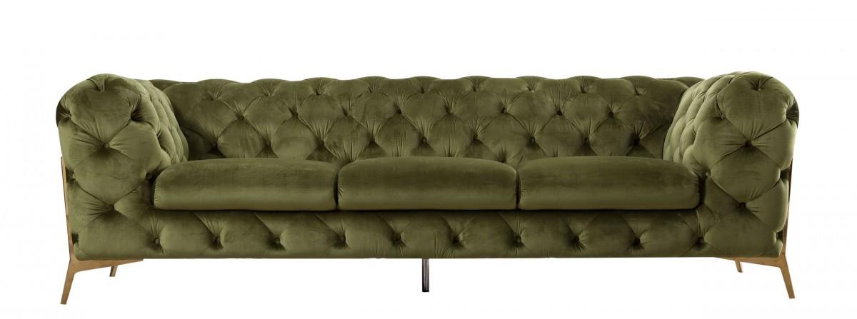 

    
 Order  Deluxe Green Velvet Tufted Sofa Set 3 VIG Divani Casa Sheila Contemporary Modern
