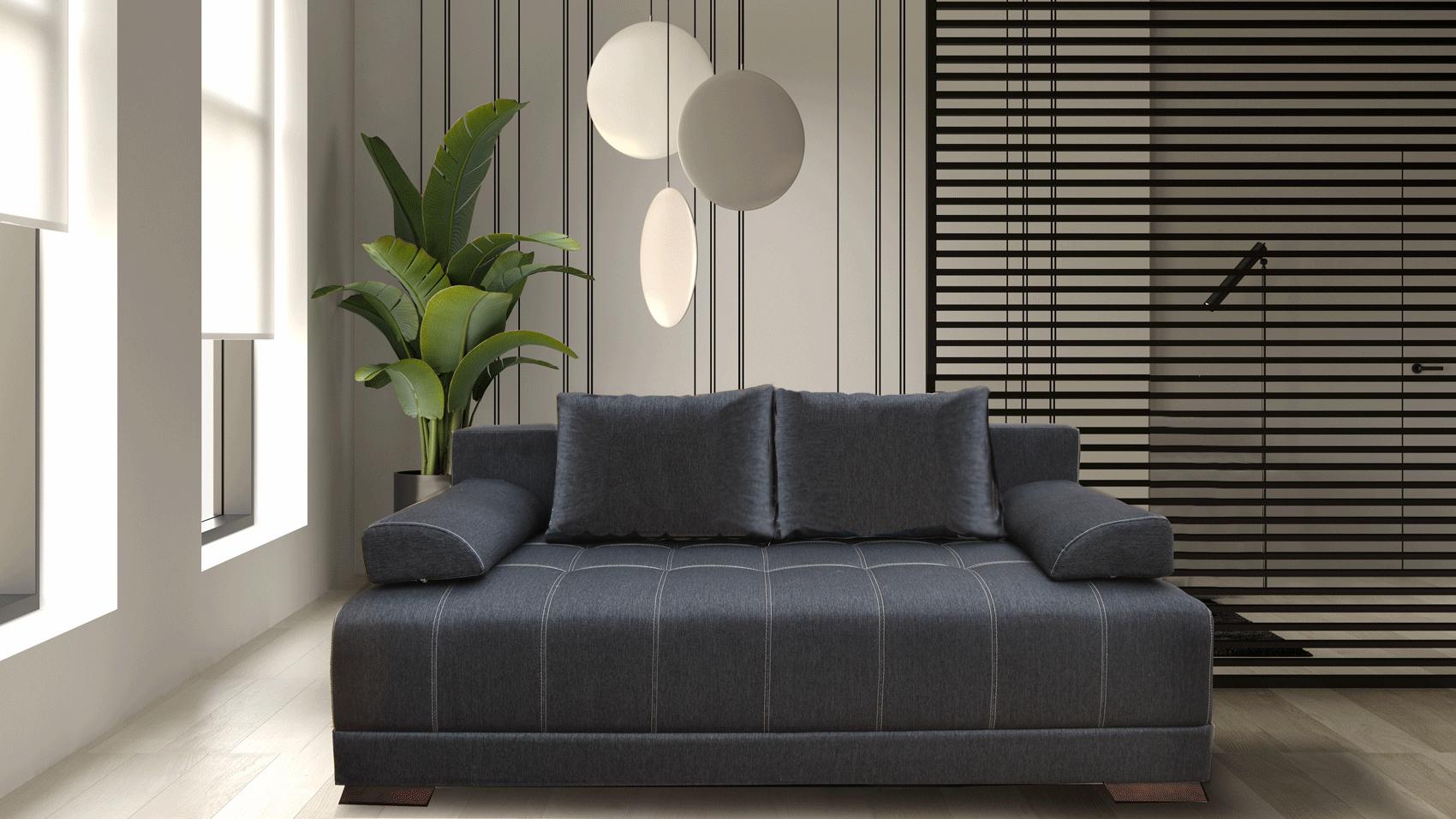 

    
Denim Grey Sofa Bed & Storage BROOKLYN ESF Modern Mikhail Di Oro Collection
