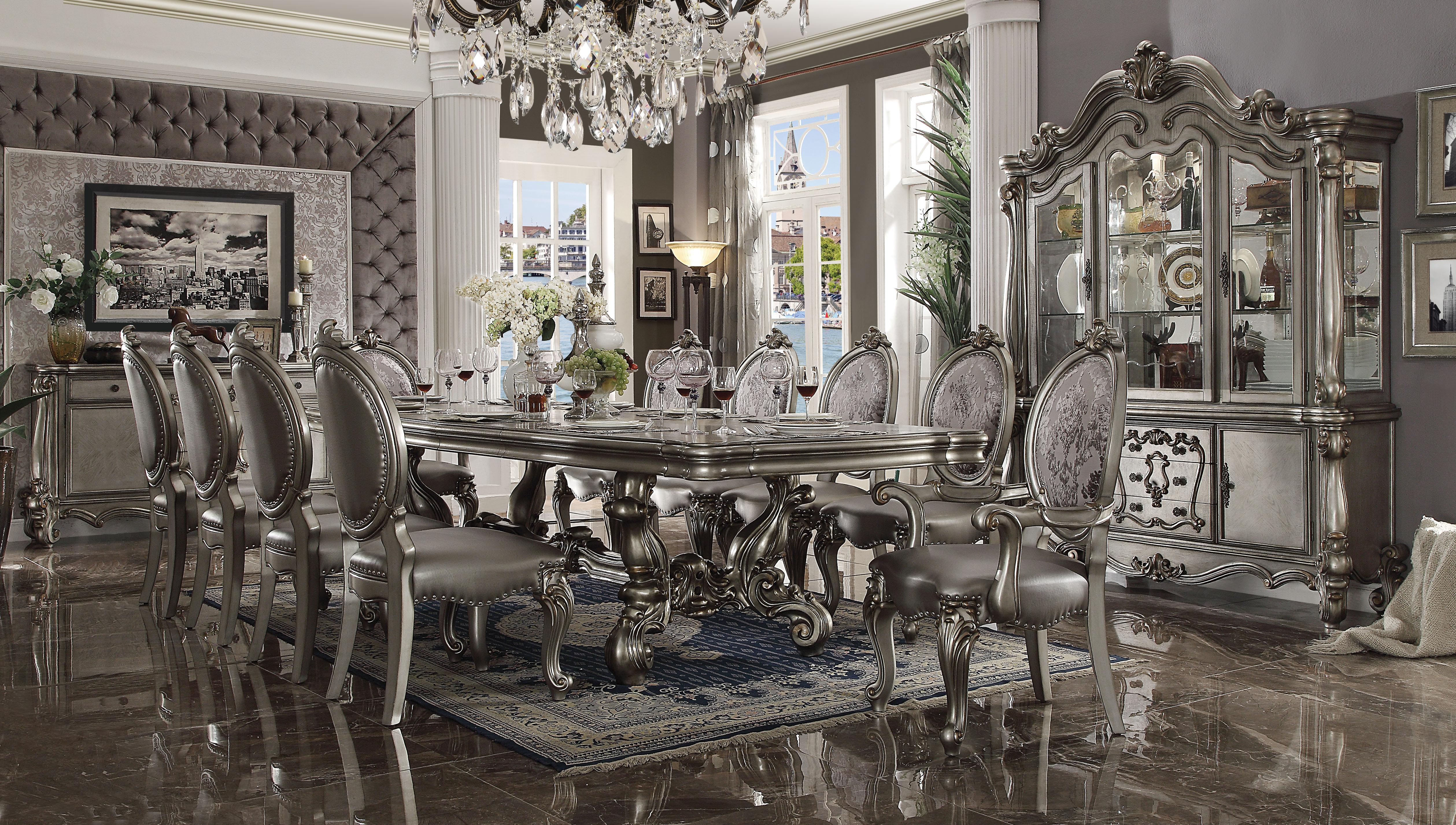 

    
Acme Furniture Versailles Dining Dining Room Set Gray 66820-9PC

