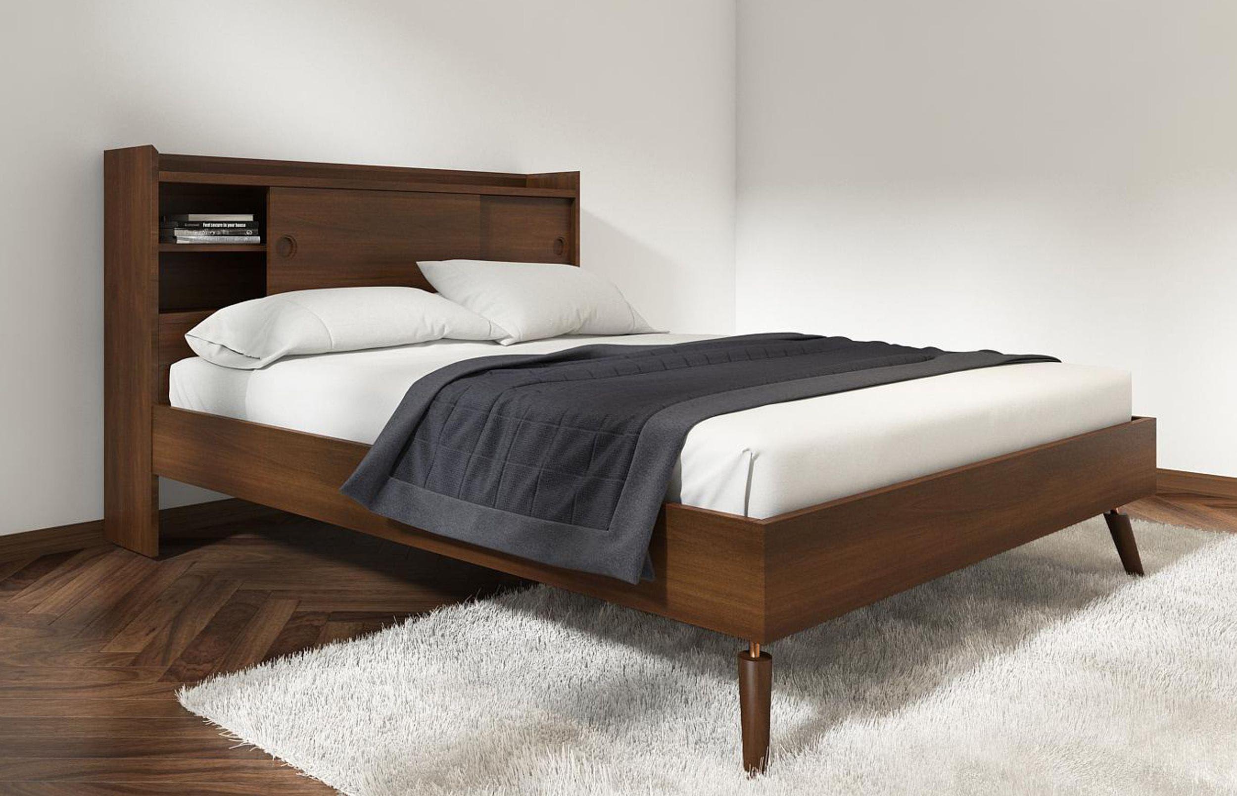 

    
Elisa Acacia Wood Queen Bed w/ Built-in Bookcase by Vig Modrest Sutton
