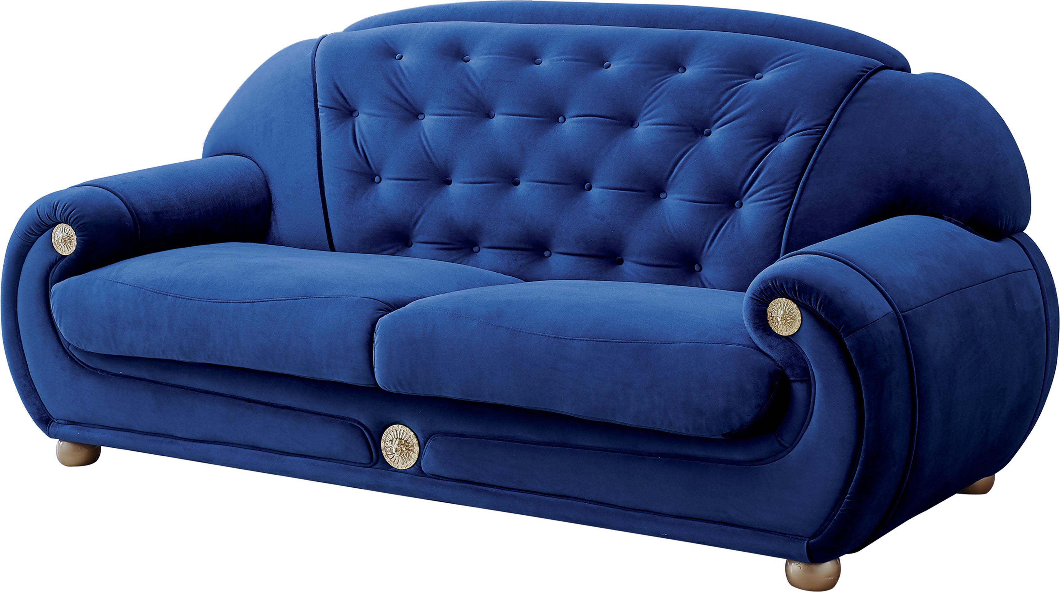 

    
Luxury Dark Blue Velour Sofa Tufting Contemporary ESF Giza
