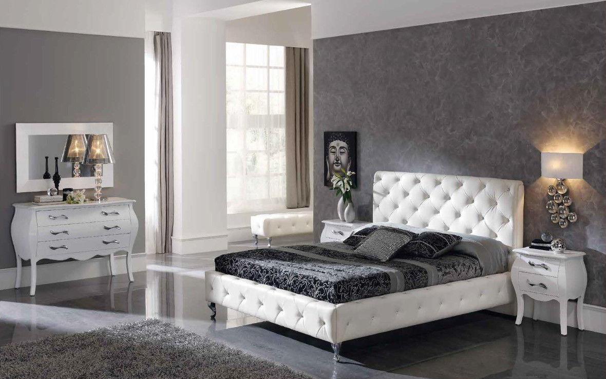 

    
ESF Nelly 621 White Eco Leather Tufted King Bedroom Set 5P Modern Made in Spain
