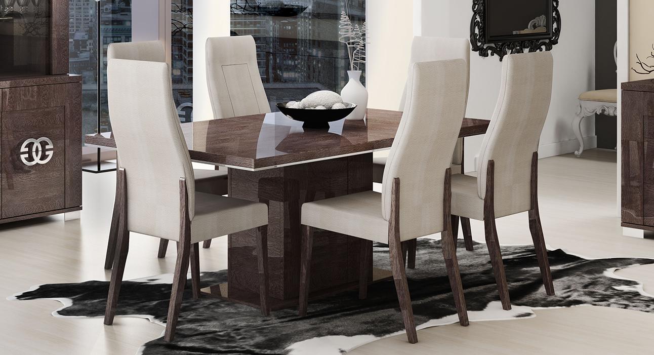 

    
High Gloss Wenge Dining Table Set 5Pcs Contemporary Made in Italy ESF Prestige
