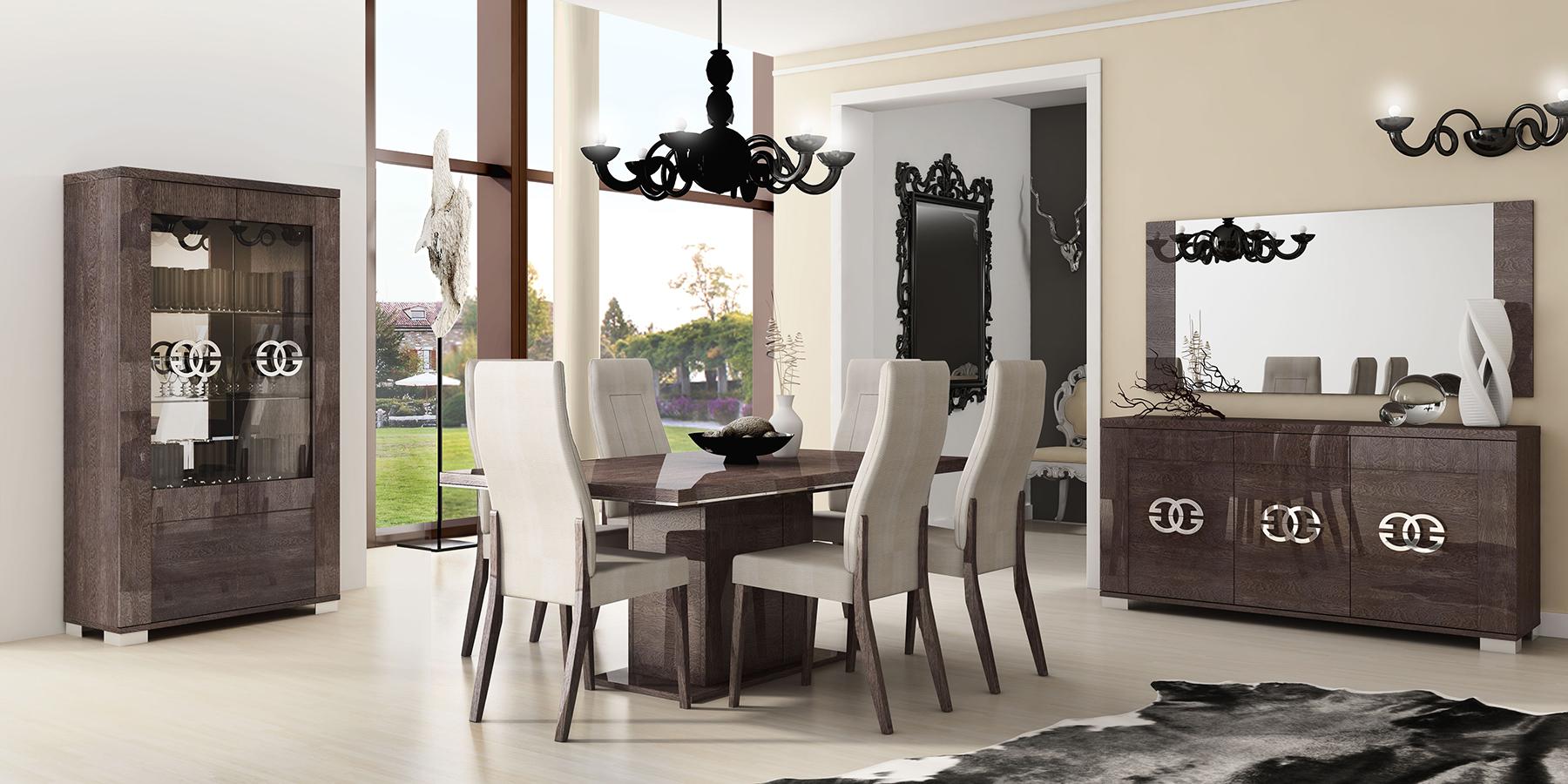 

    
PRESTIGETABLE High Gloss Wenge  Dining Table w/ Extension Modern Made in Italy ESF Prestige
