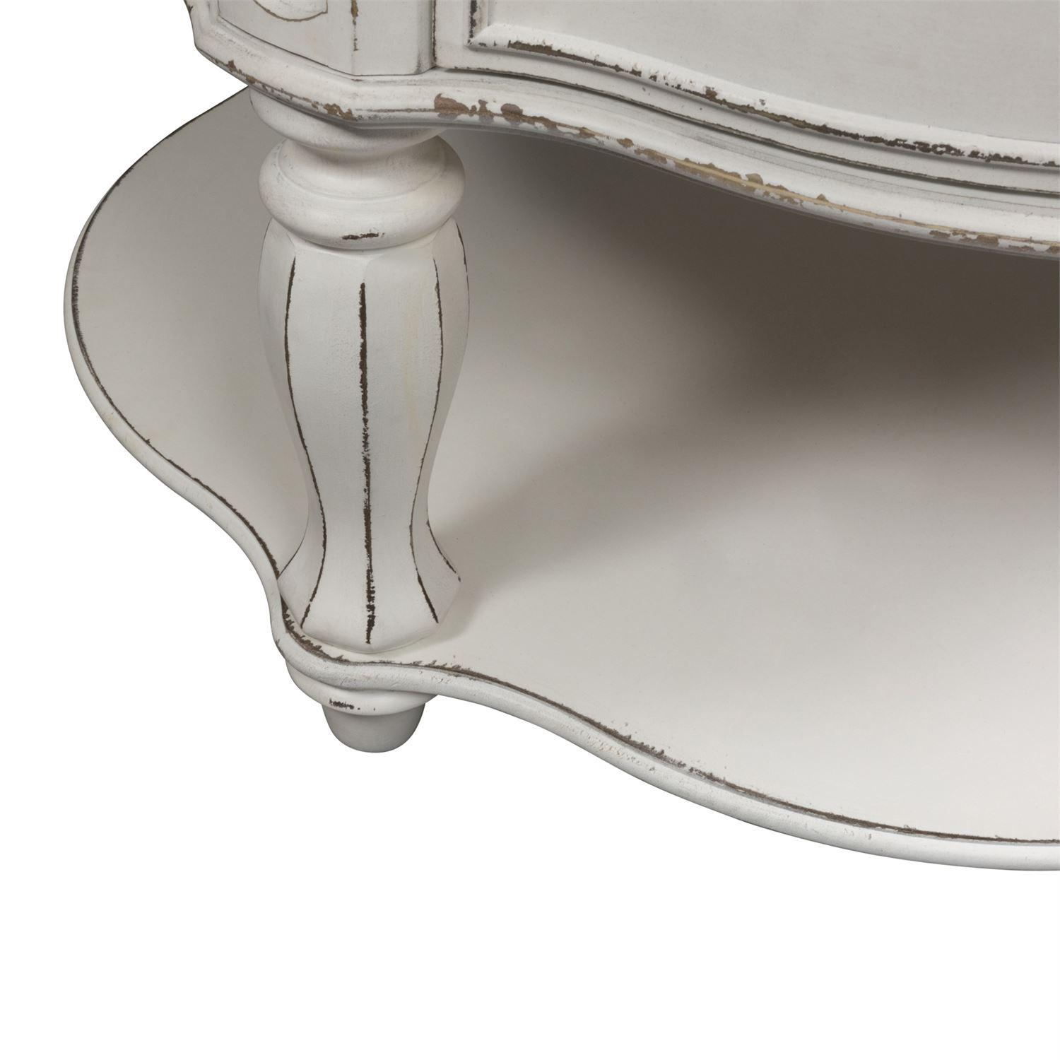 

    
244-OT1011 Antique White Wood Coffee Table Magnolia Manor 244-OT1011 Liberty Furniture
