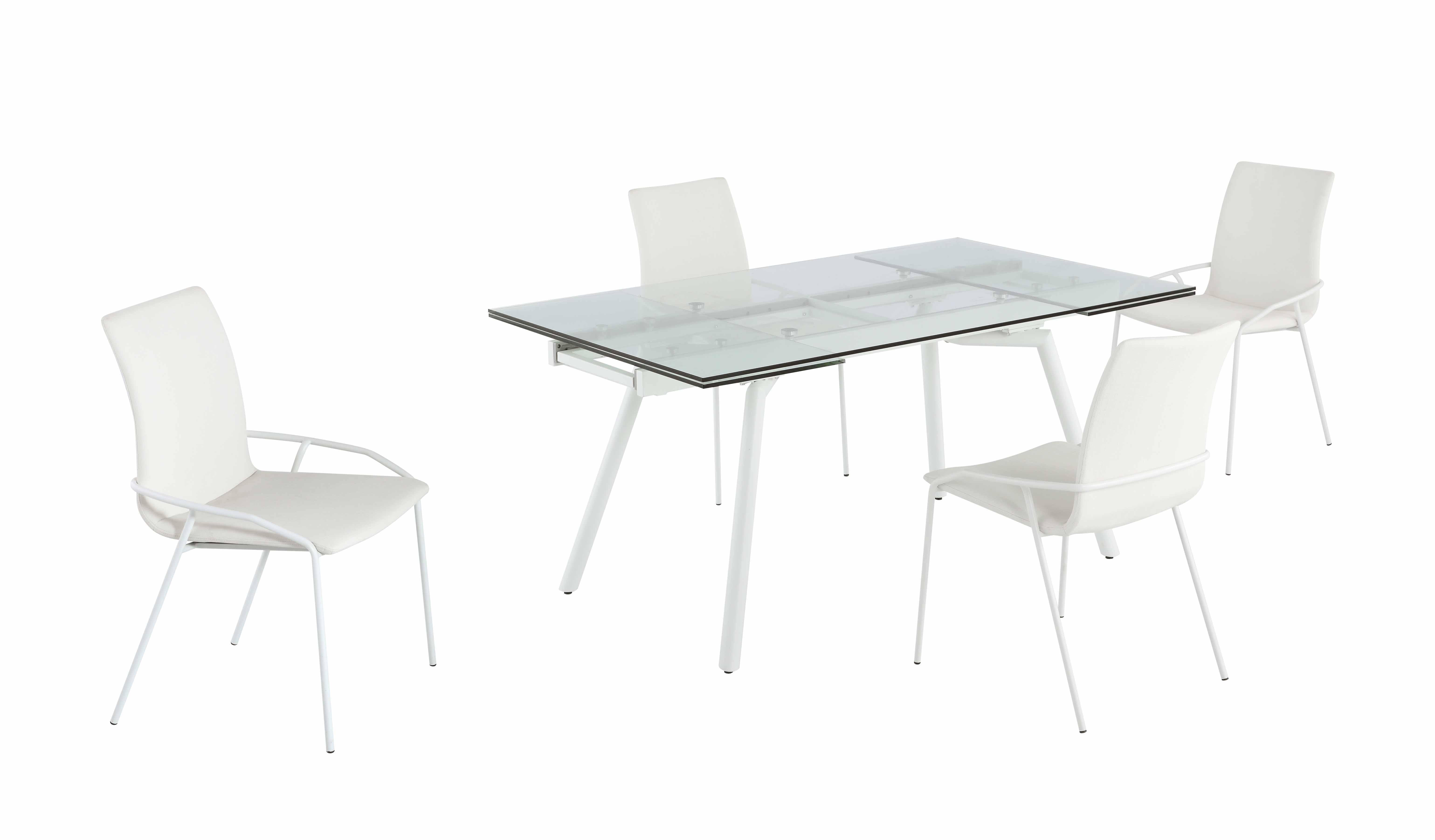 

    
 Order  Extendable Glass Top Dining Table Contemporary Alicia by Chintaly Imports
