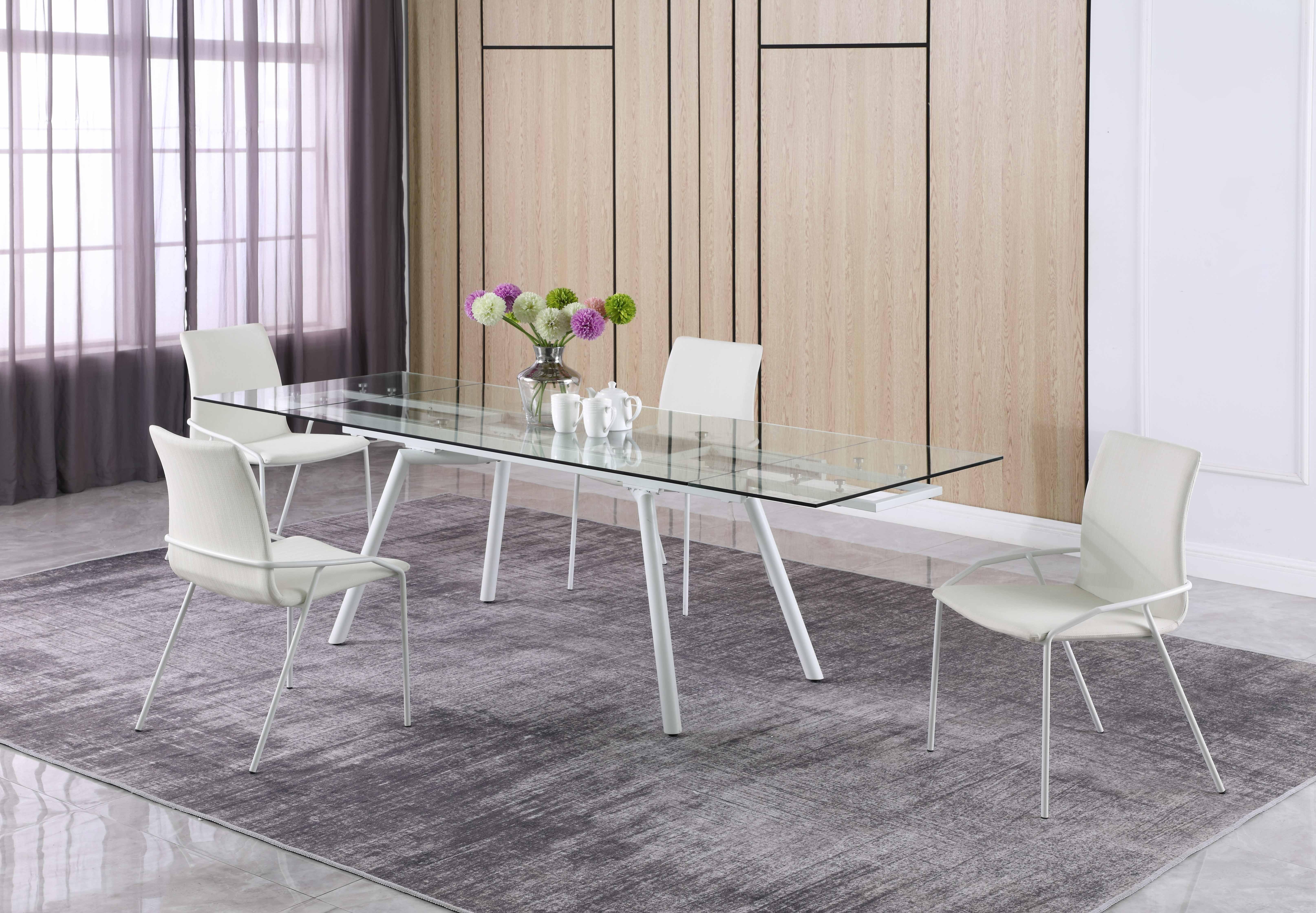 

    
 Shop  Extendable Glass Top Dining Table Contemporary Alicia by Chintaly Imports
