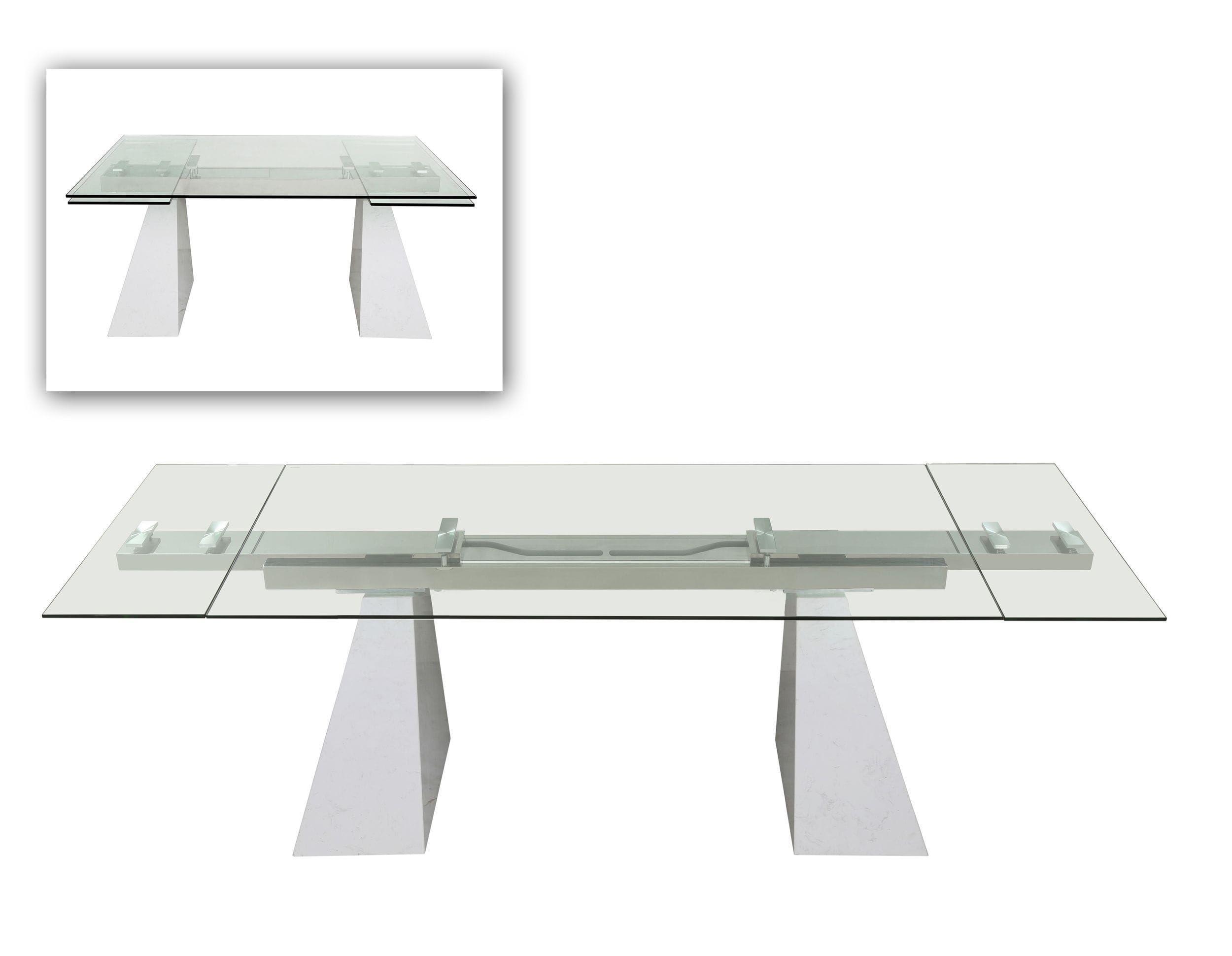 Contemporary, Modern Dining Table Latrobe VGYFDT8765-5-DT-WHT in Glass 