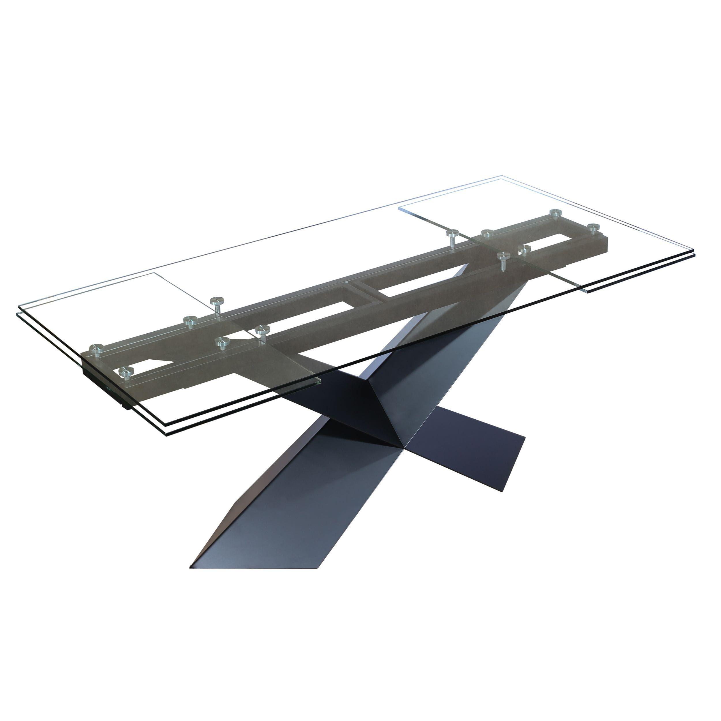 

    
Extendable Clear Glass & Black Dining Table by VIG Modrest Scott
