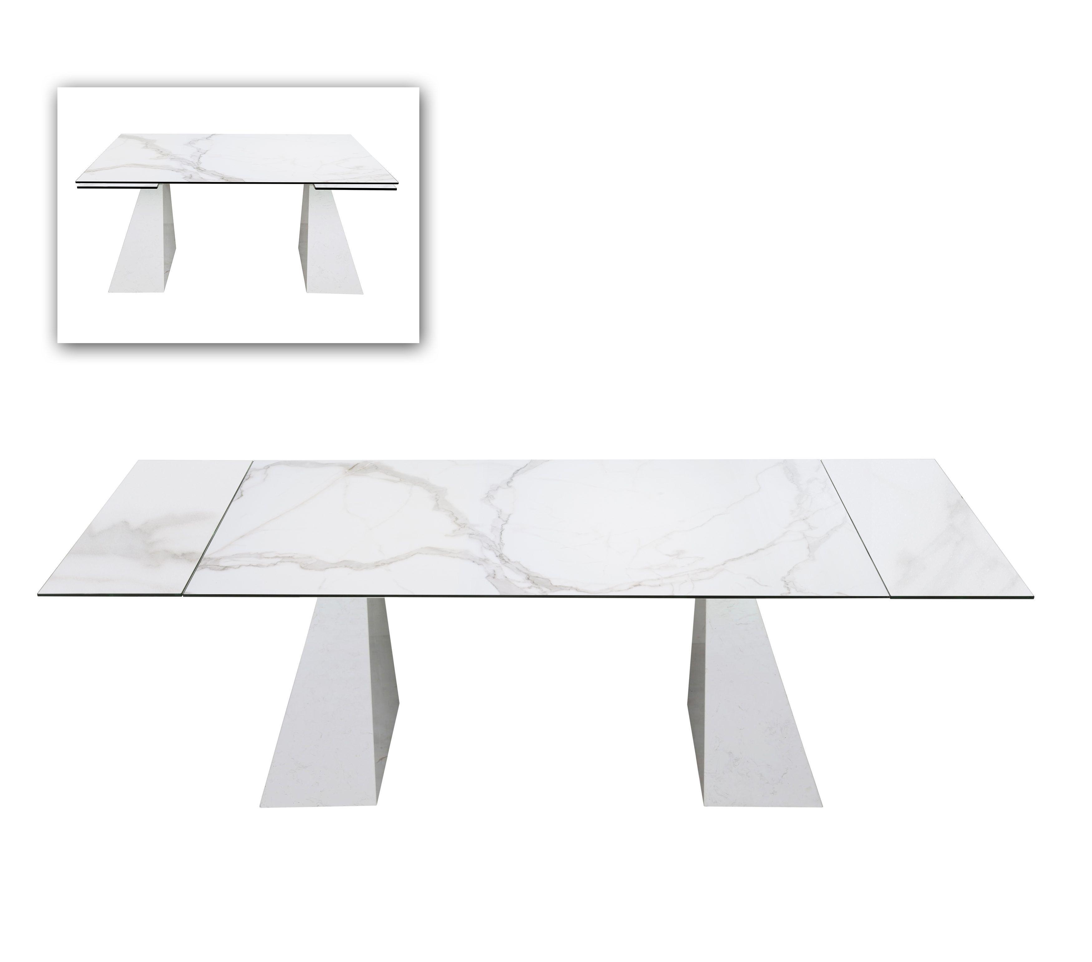 

    
Extendable White Ceramic Quartz Dining Table + 6 Chairs by VIG Modrest Latrobe
