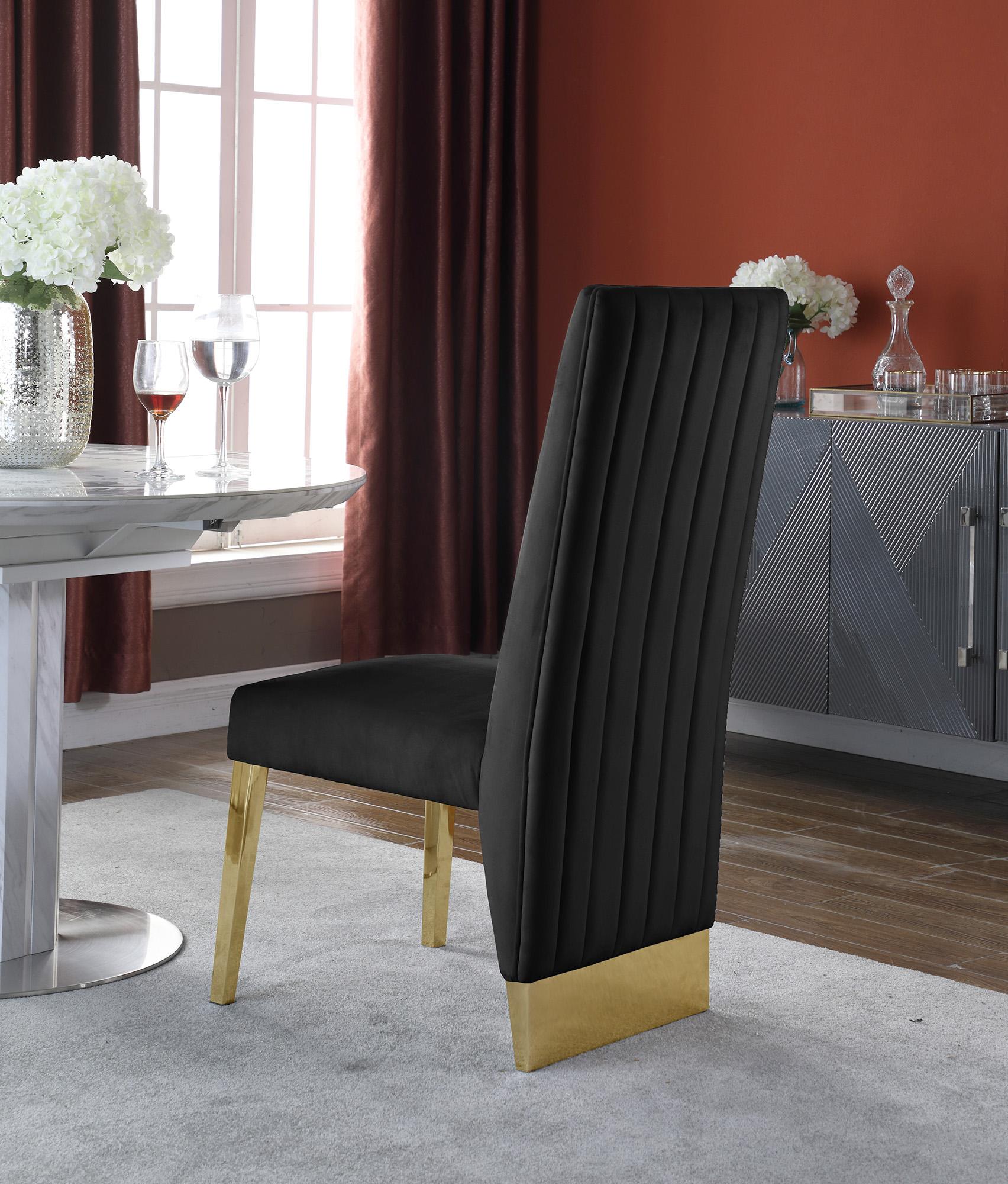 

        
Meridian Furniture PORSHA 749Black-C Dining Side Chair Black Faux Leather 704831407167
