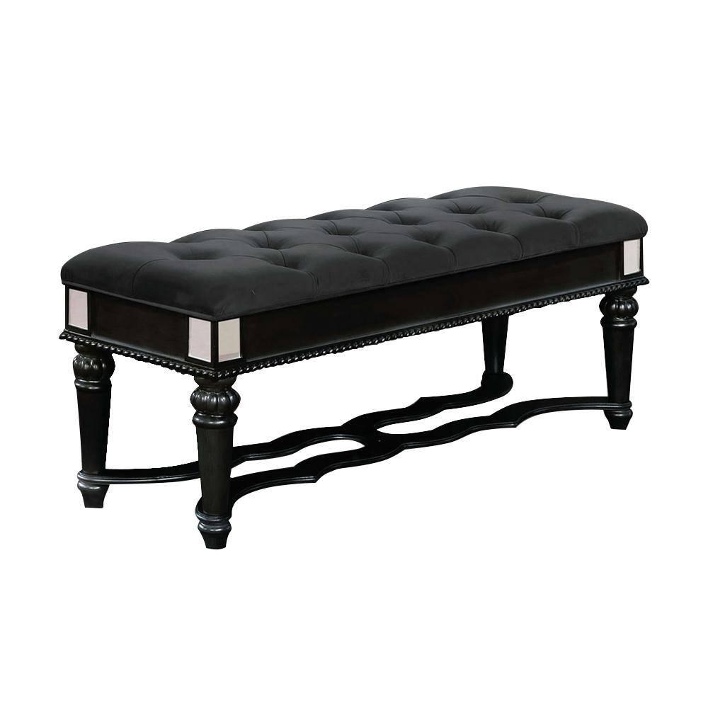 

    
Glam Black Solid Wood Bench Furniture of America CM7194BK-BN Azha

