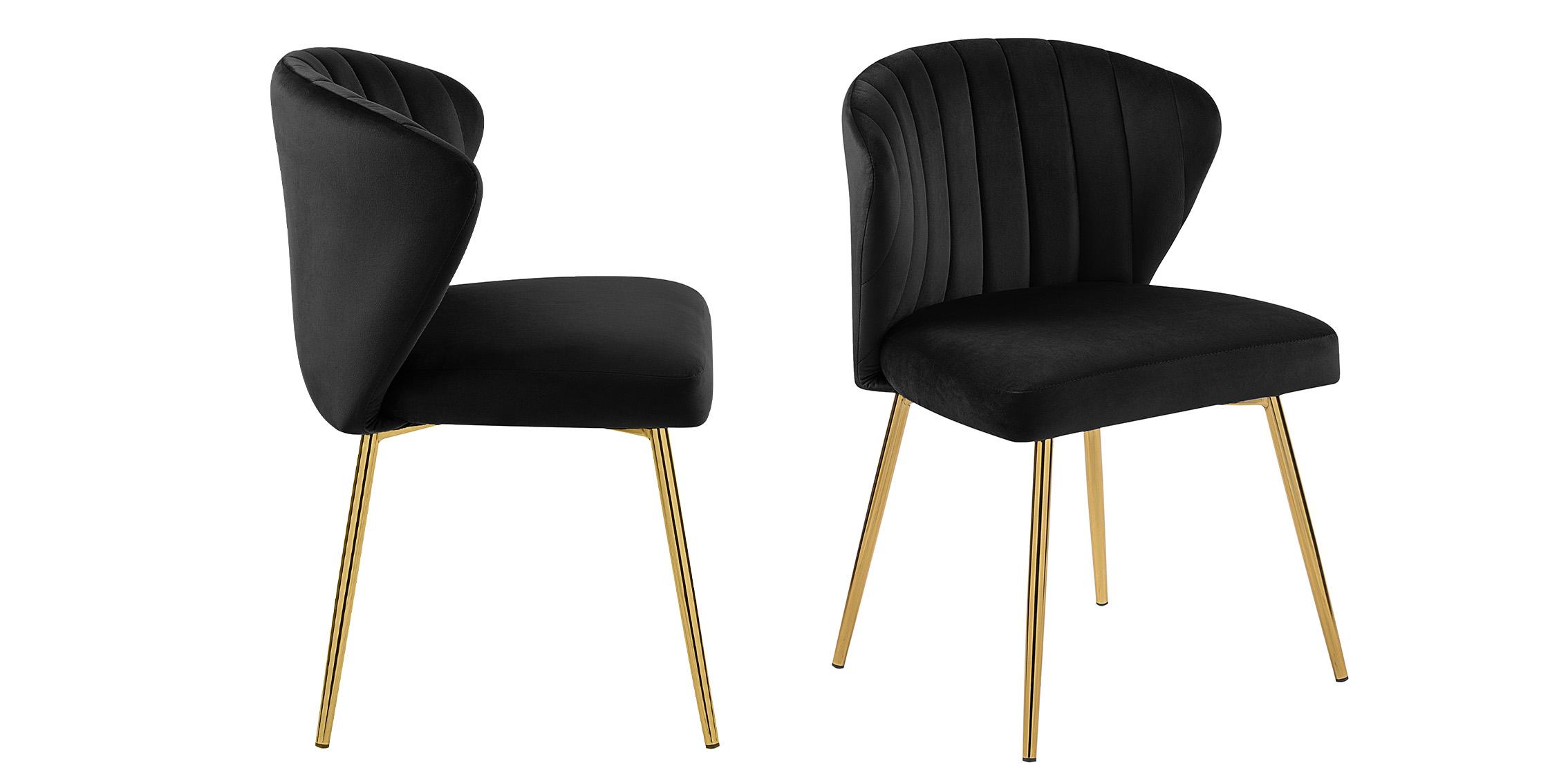 

    
Glam Gold & Black Velvet Dining Chair Set 2Pcs FINLEY 707Black Meridian Modern

