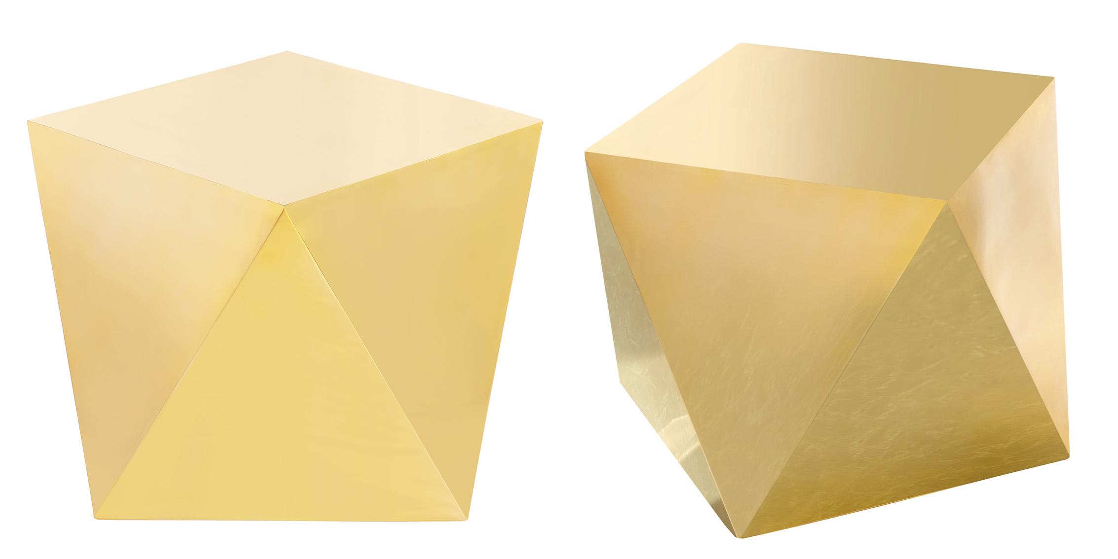 

    
Glam Gold Diamond Shape End Table Set 2Pcs Gemma 222Gold Meridian Modern
