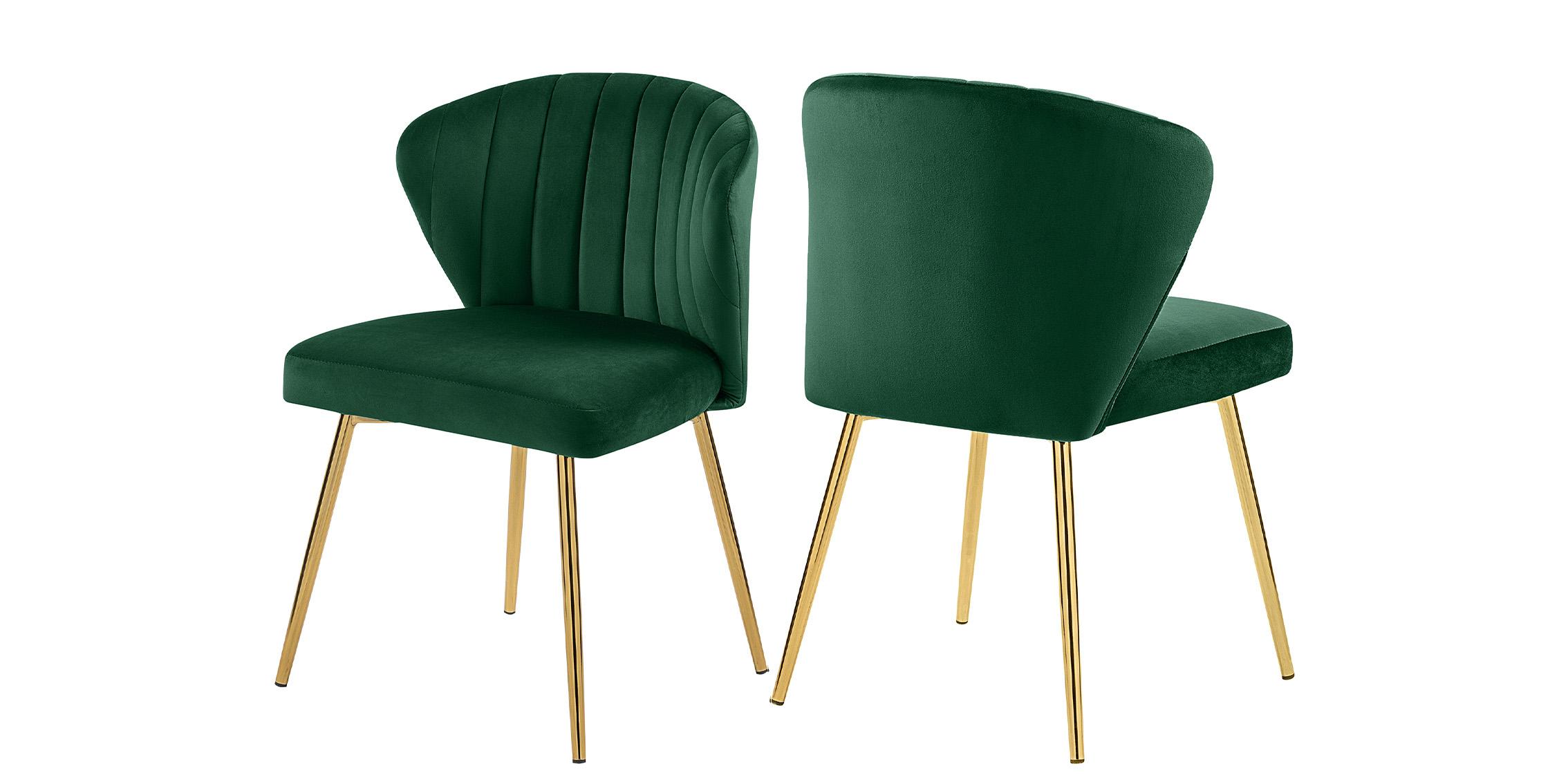 

    
Glam Gold & Green Velvet Dining Chair Set 2Pcs FINLEY 707Green Meridian Modern
