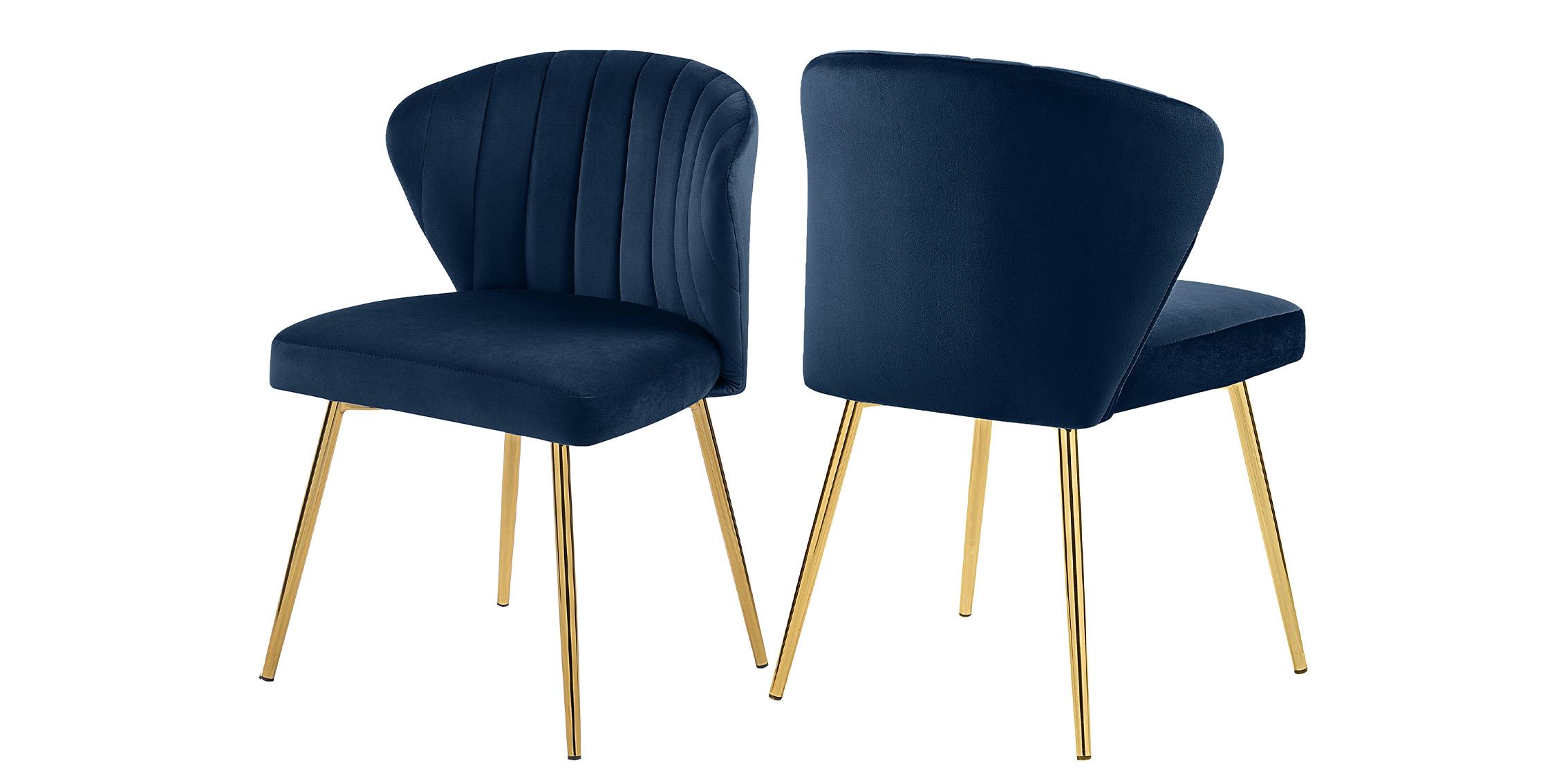 

    
Glam Gold & Navy Velvet Dining Chair Set 2Pcs FINLEY 707Navy Meridian Modern
