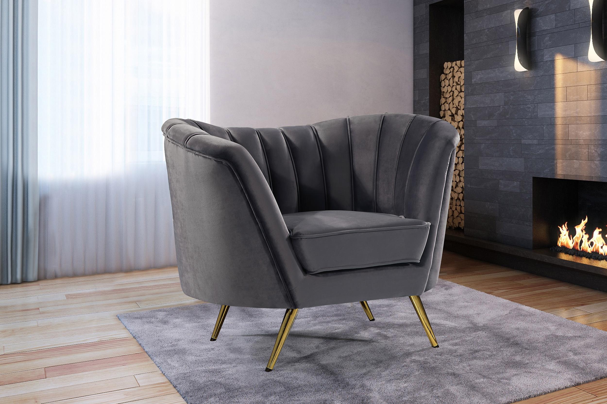 

    
Glam Grey Velvet Chair Set 2Pcs Margo 622Grey-C Meridian Modern Contemporary
