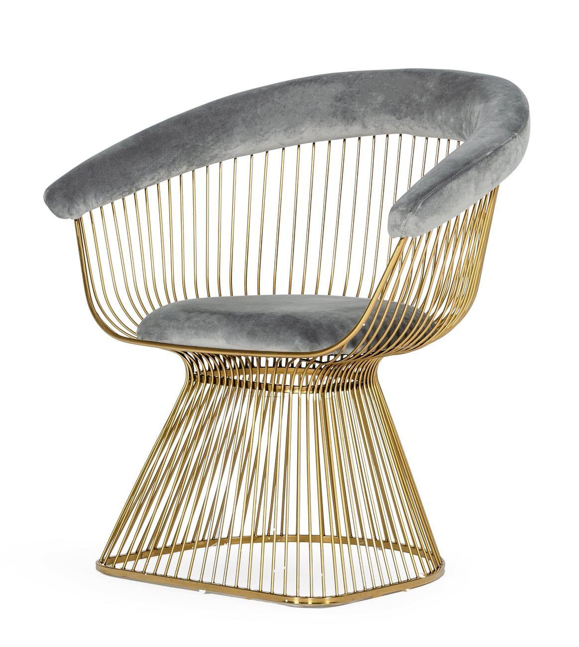 

    
VIG Furniture Chandler Dining Chair Set Gray/Gold VGZAY007-GRY-2pcs
