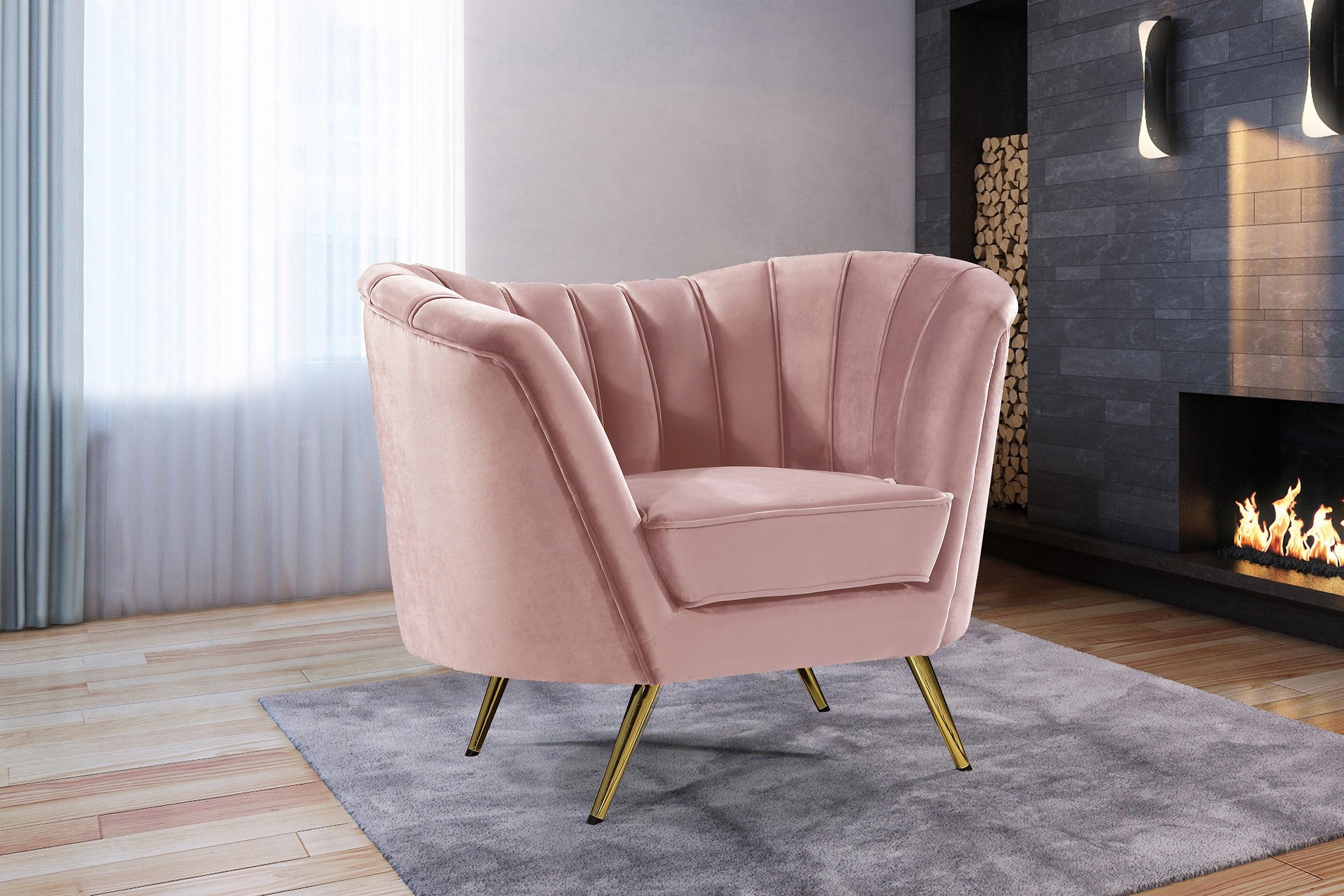 

    
Glam Pink Velvet Arm Chair Margo 622Pink-C Meridian Modern Contemporary
