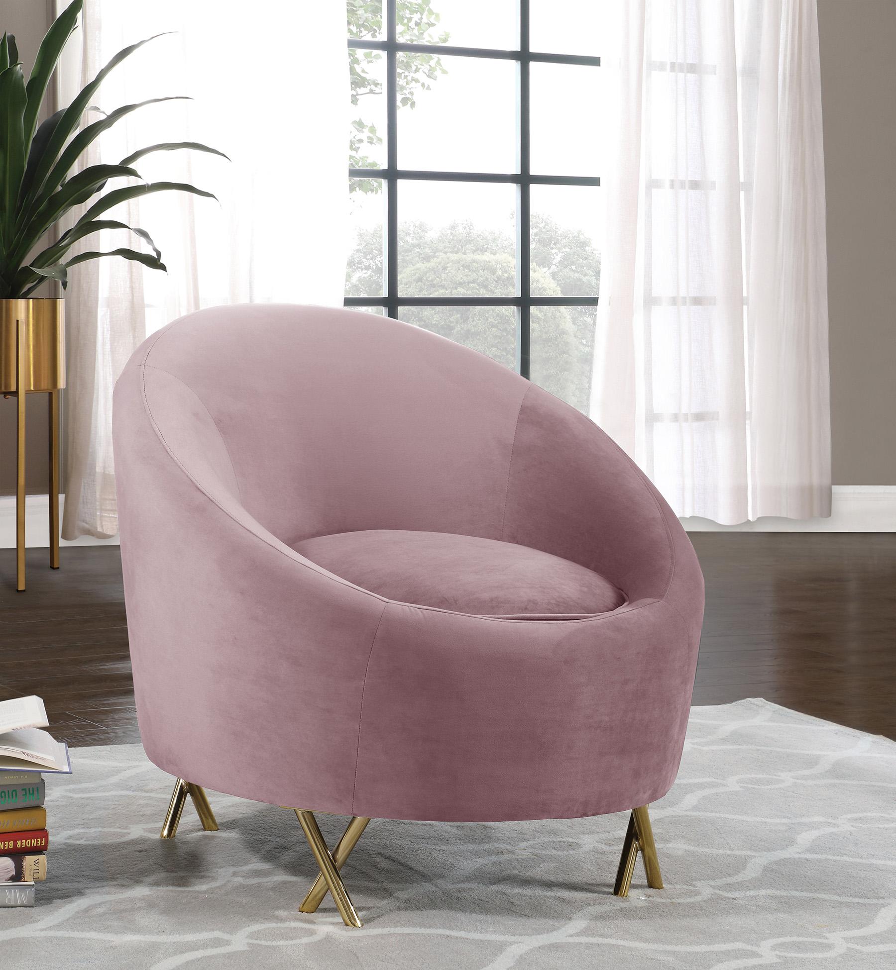 Contemporary, Modern Arm Chair SERPENTINE 679Pink-C 679Pink-C in Pink Velvet