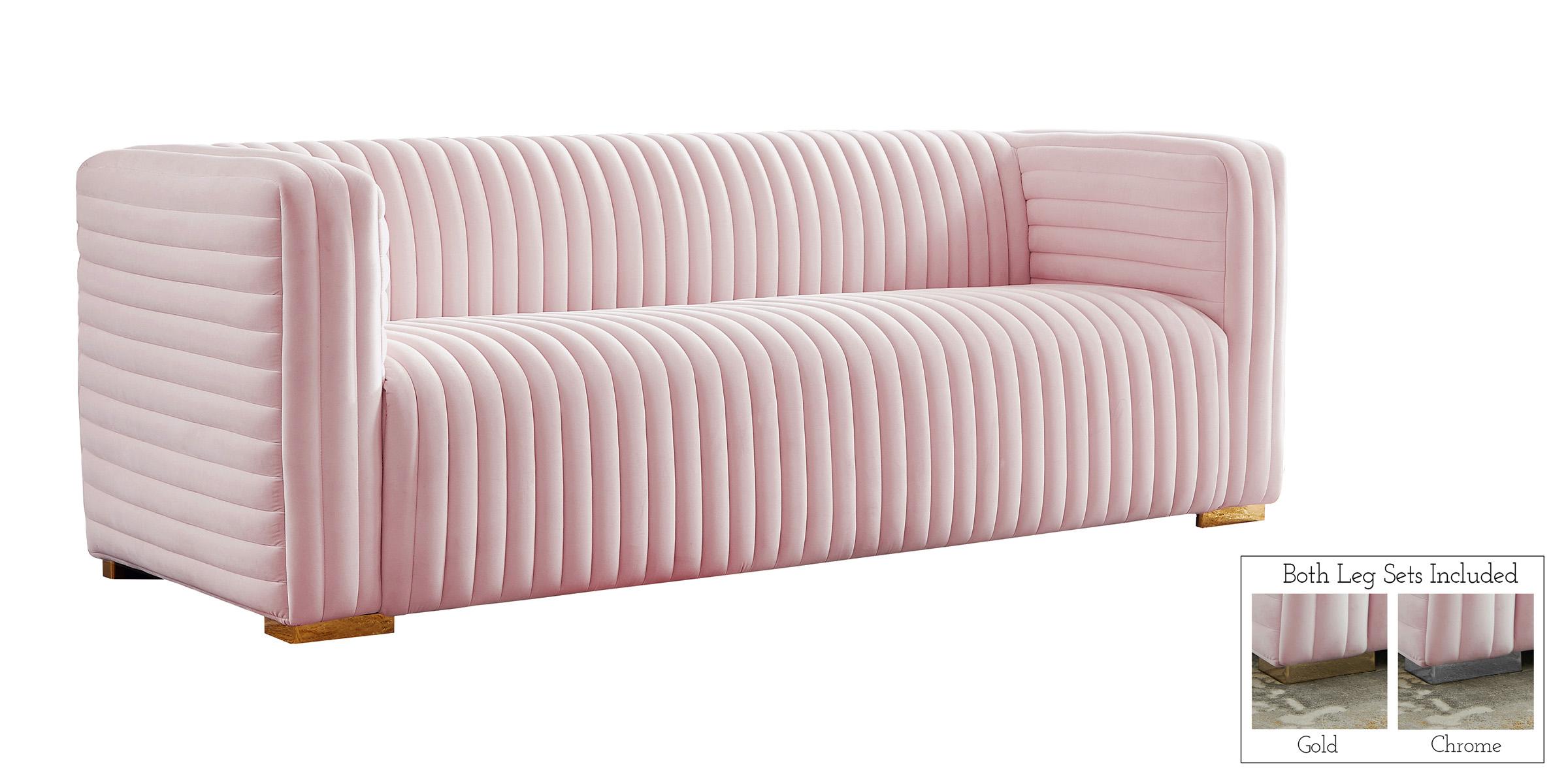 Contemporary, Modern Sofa Ravish 640Green-S 640Pink-S in Pink Velvet